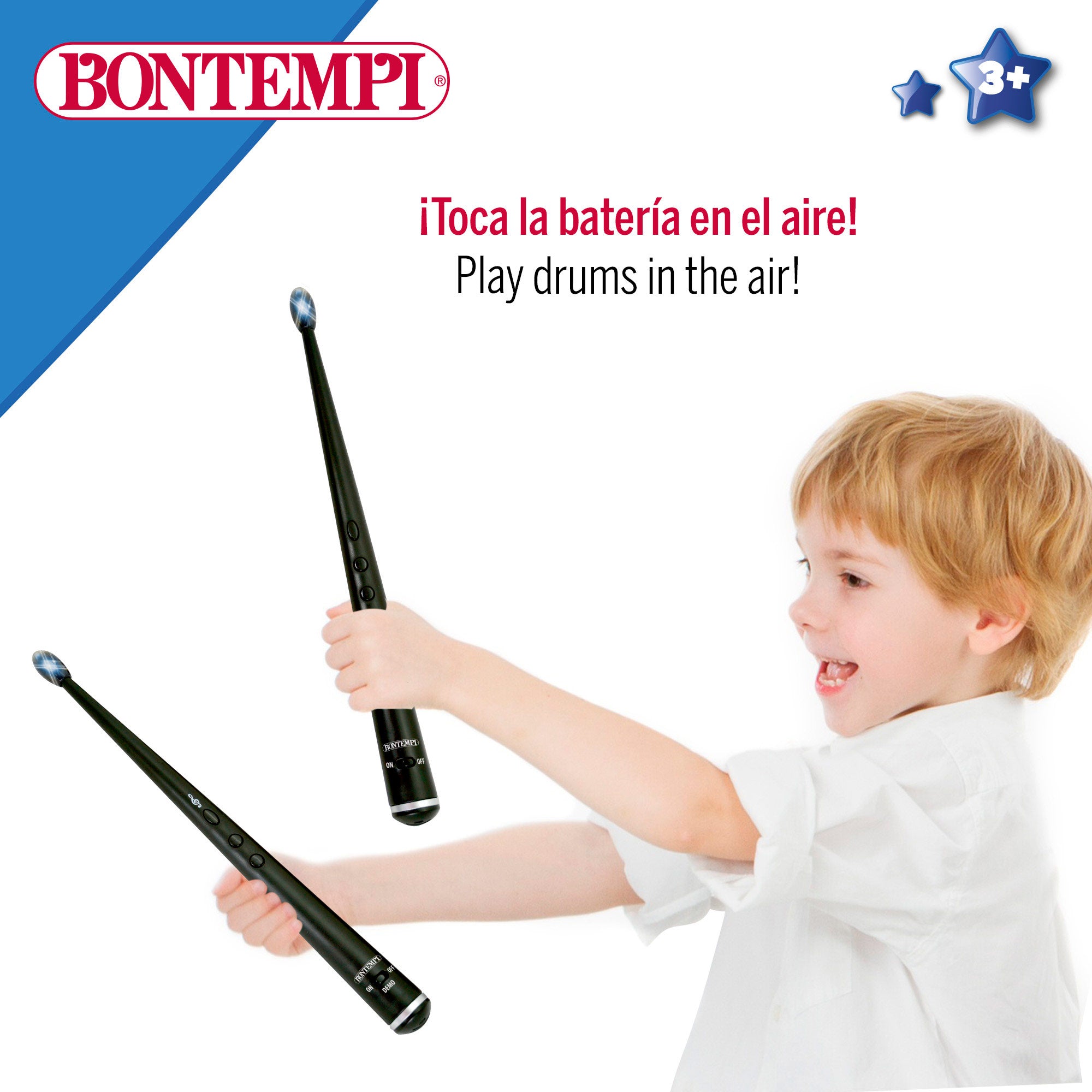 Baquetas eléctricas de juguete con luz y sonido Bontempi