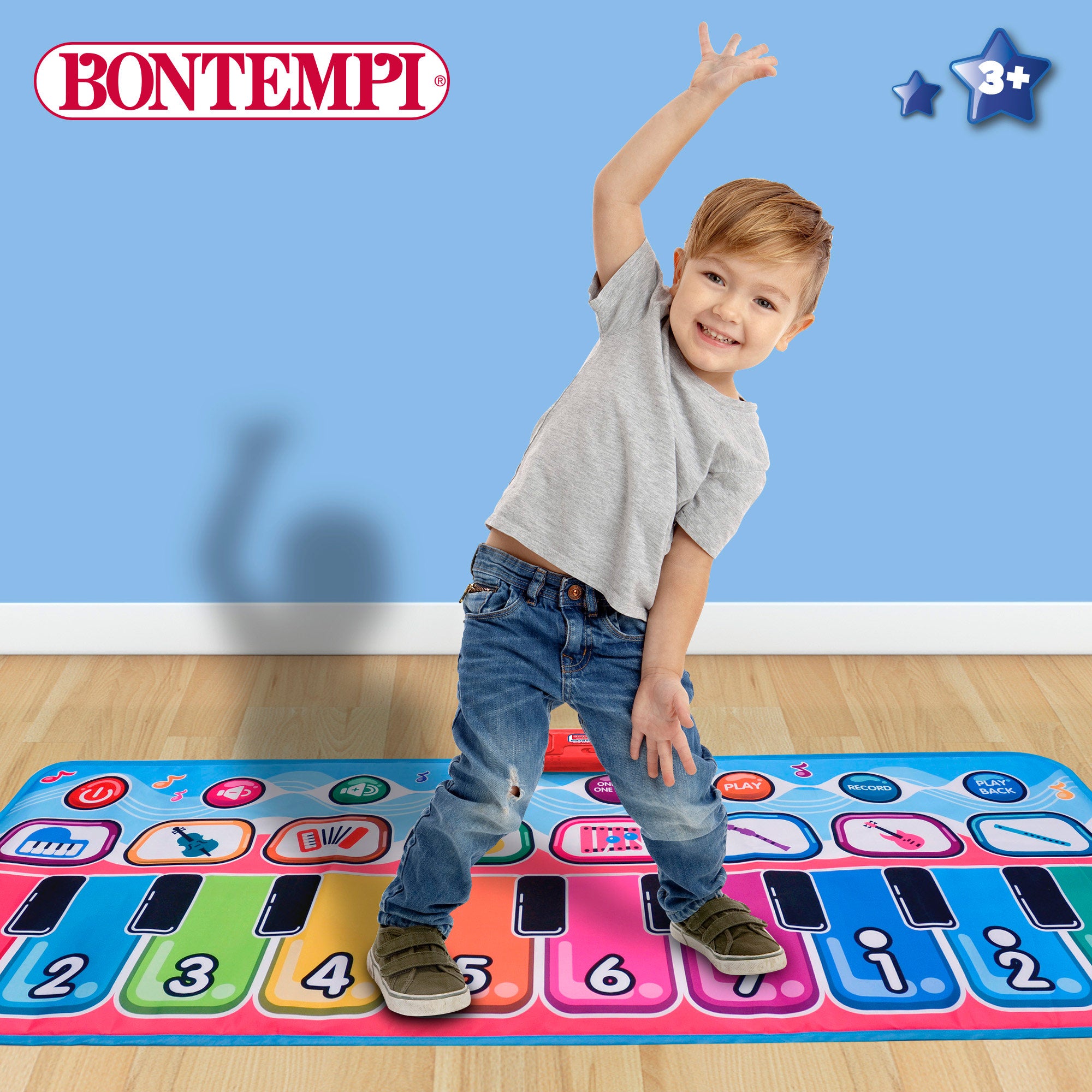 Alfombra piano multicolor interactiva 10 teclas Bontempi