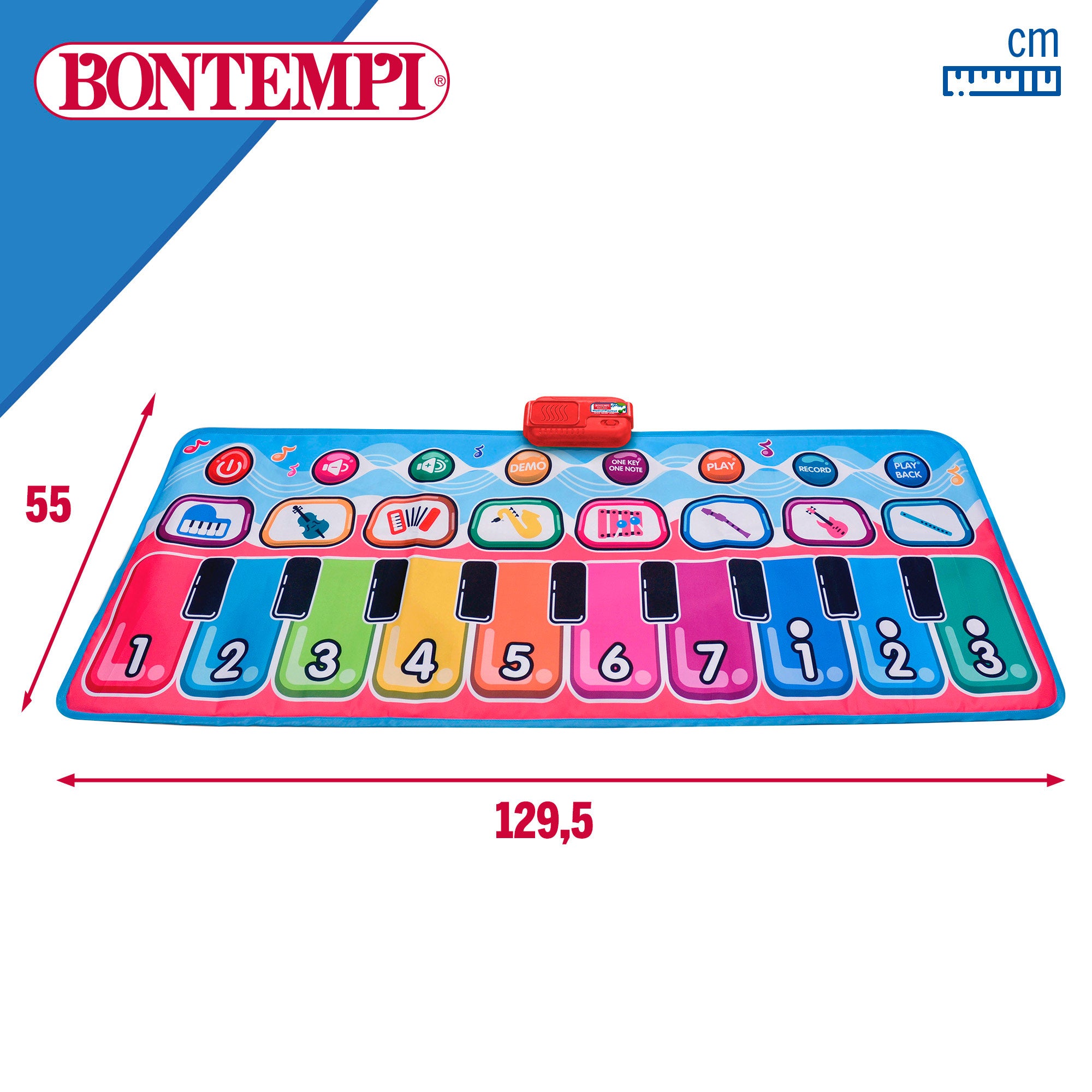 Alfombra piano multicolor interactiva 10 teclas Bontempi