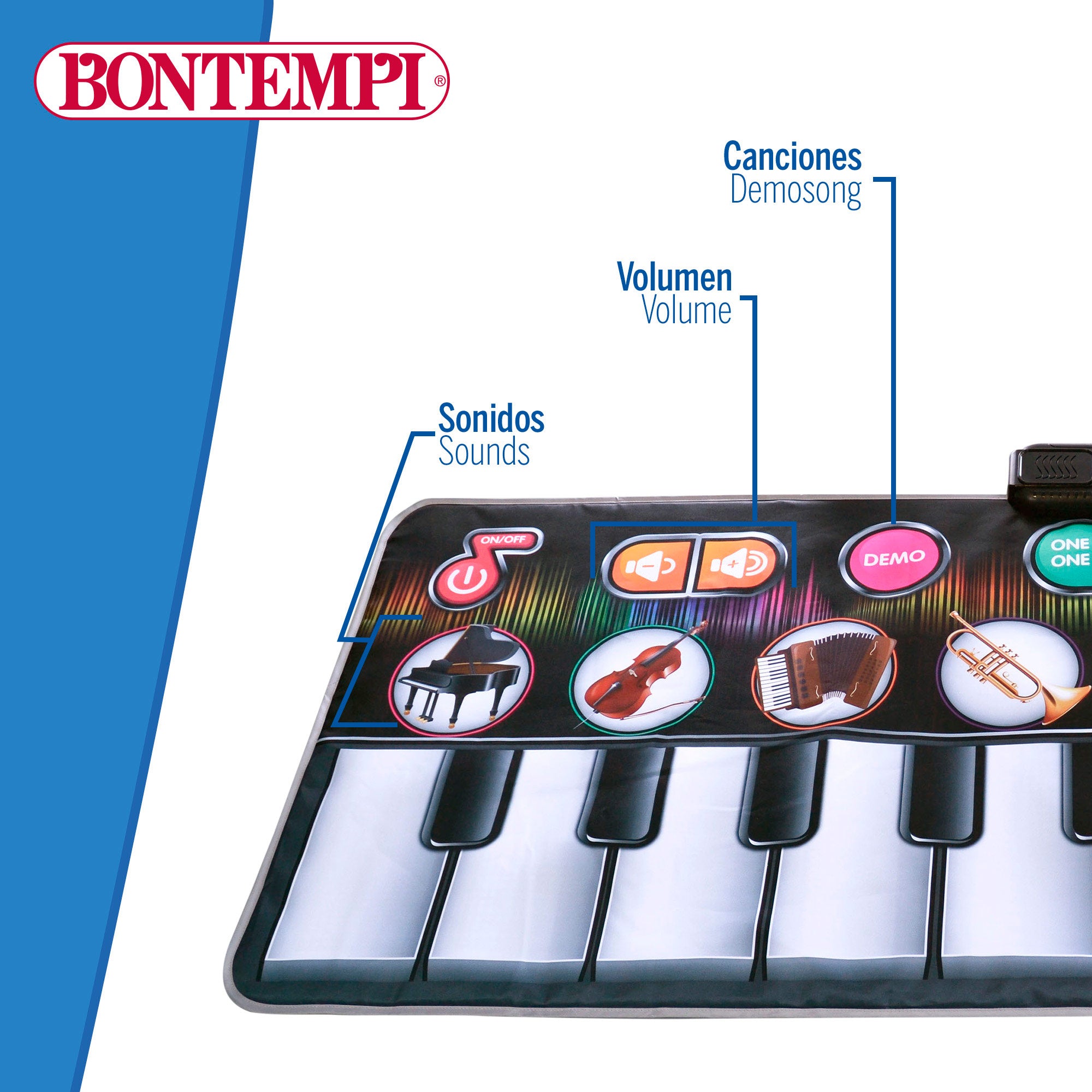 Alfombra teclado musical interactiva 10 teclas Bontempi