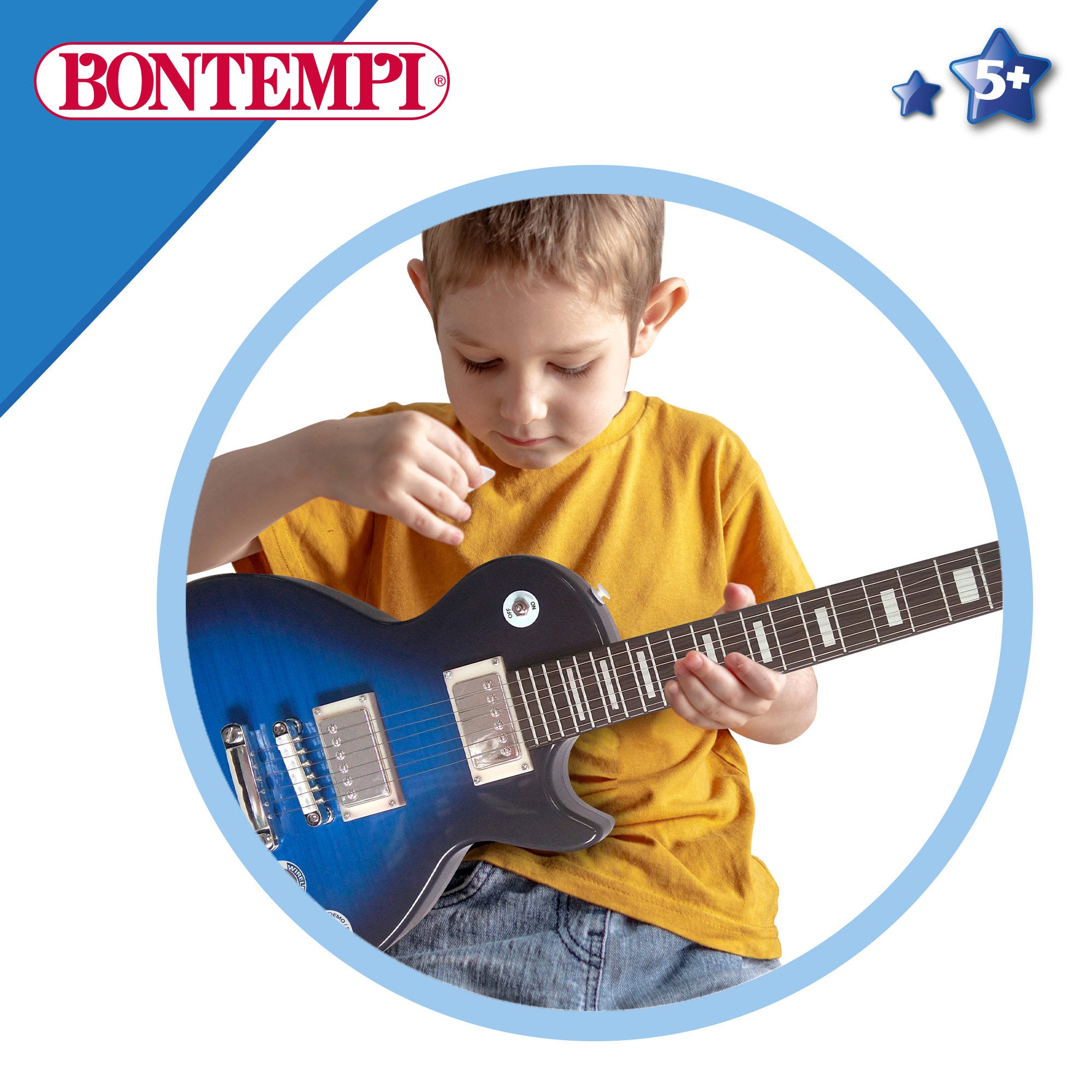 Guitarra eléctrica de juguete rock 68,5 cm con micrófono Bontempi