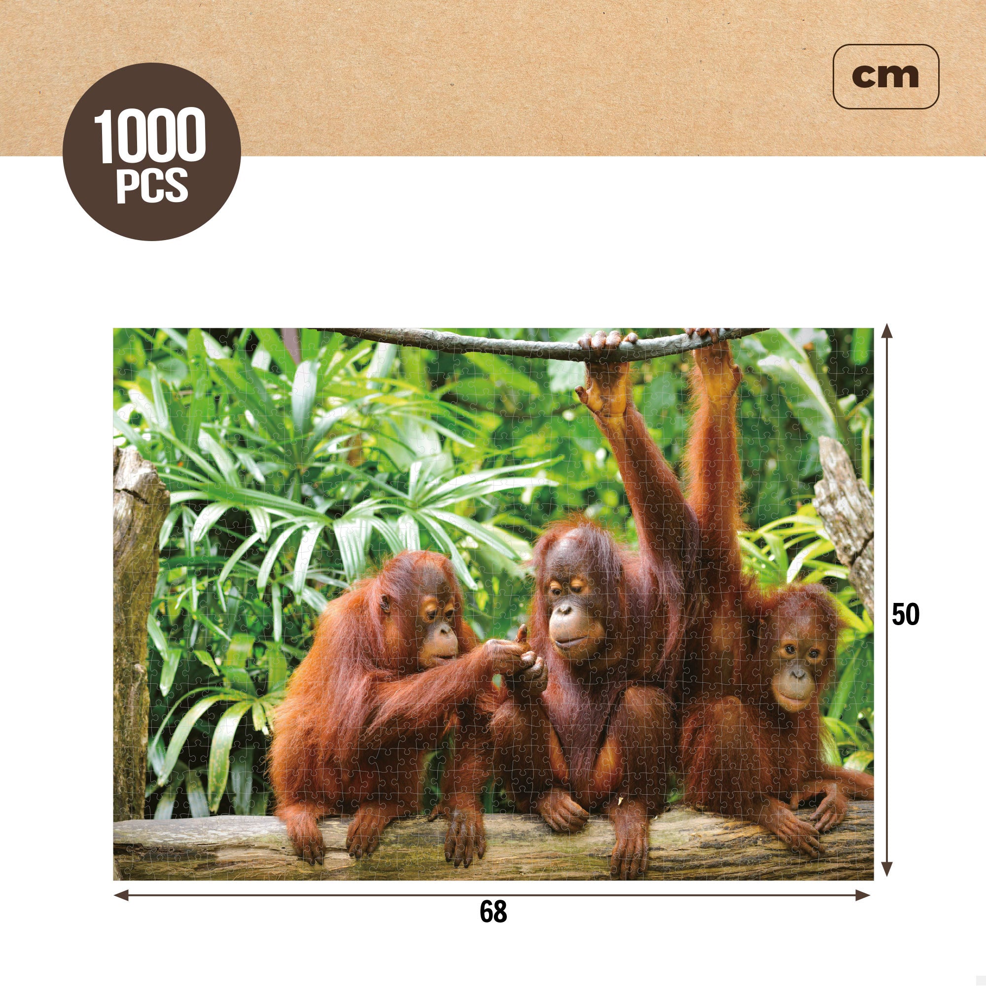 Puzzle de orangotango para crianças, 1000 peças, CB Toys