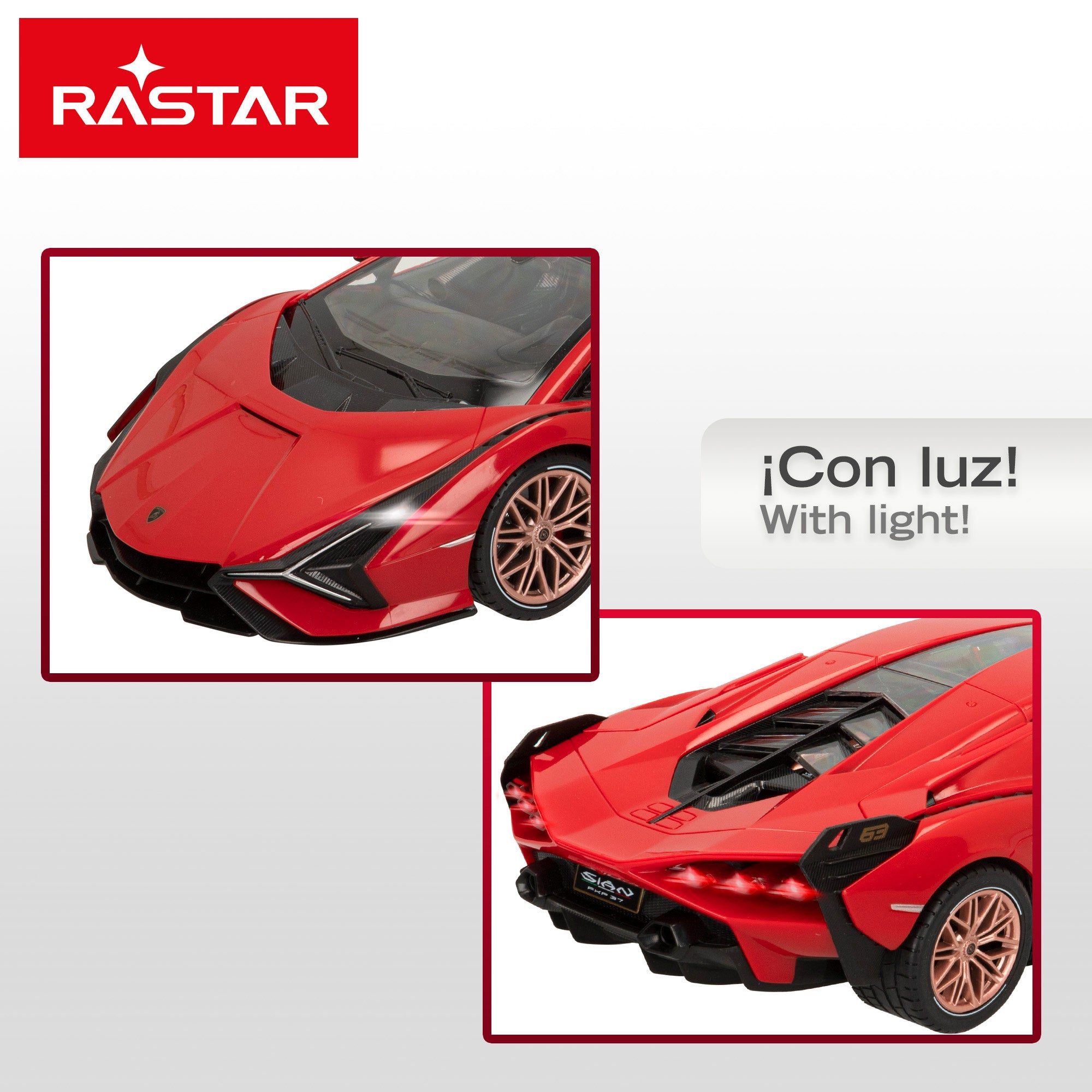 Carro telecomandado RASTAR Lamborghini Sián FKP 37 com luzes 1:14