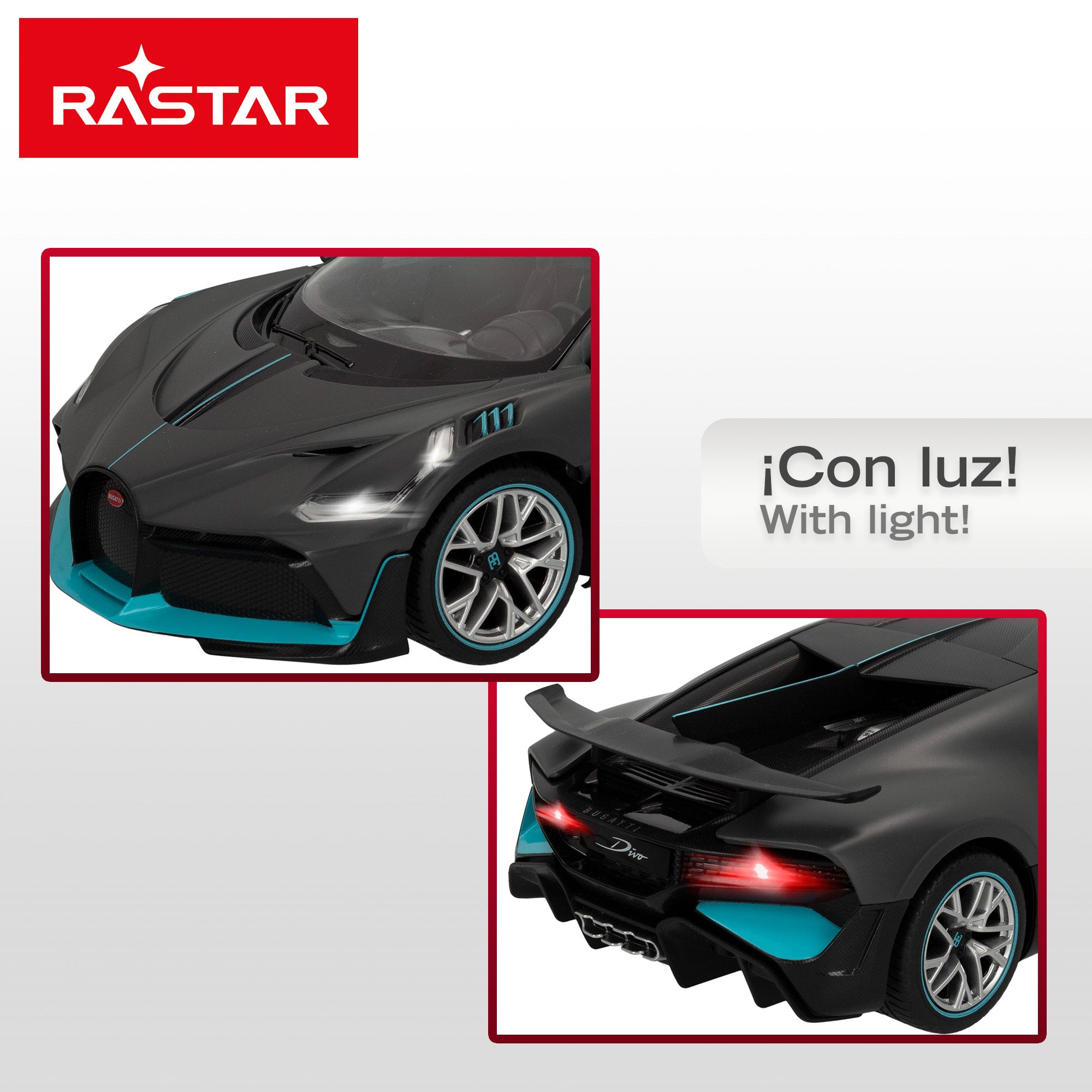 RASTAR Coche teledirigido Bugatti Divo con luces 1:14