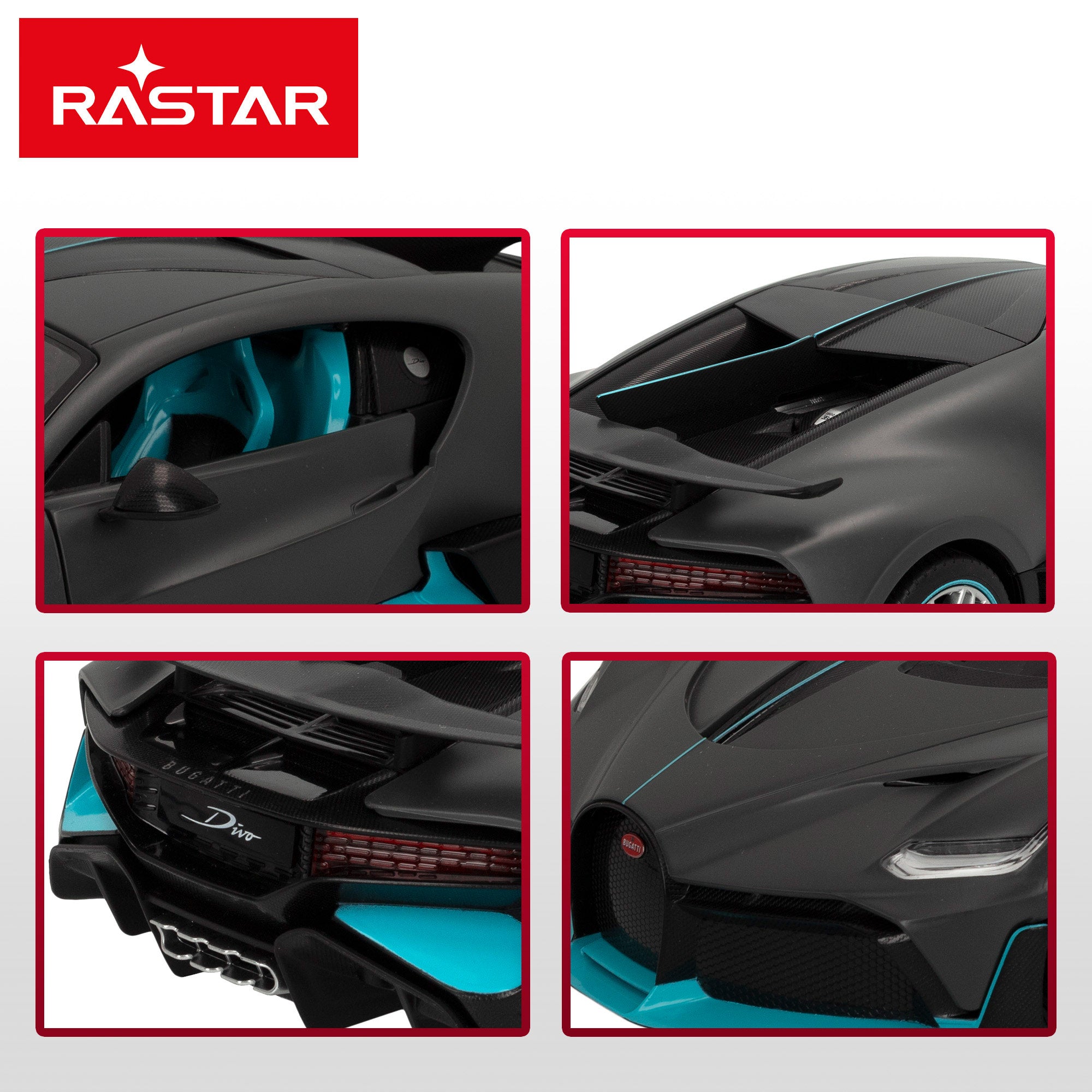 RASTAR Coche teledirigido Bugatti Divo con luces 1:14