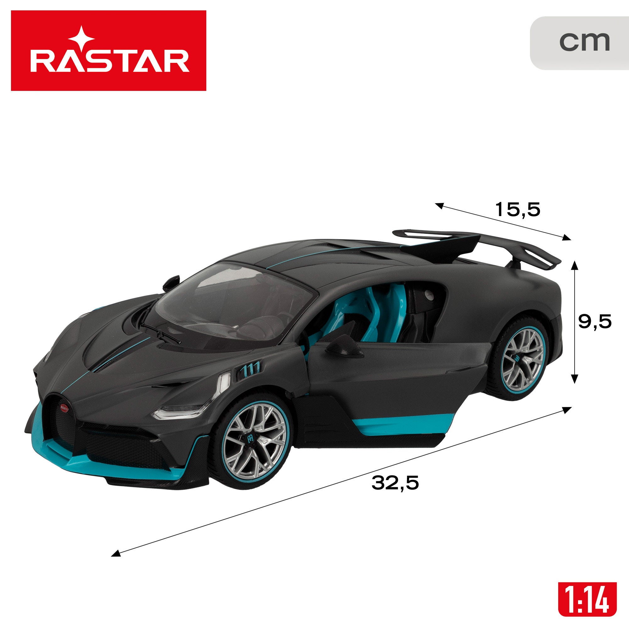 RASTAR Coche teledirigido Bugatti Divo con luces 1:14