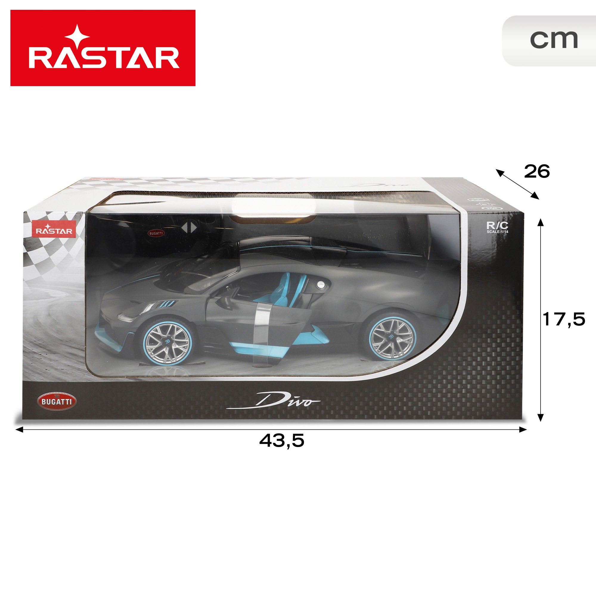 RASTAR Coche teledirigido Bugatti Divo con luces 1:14