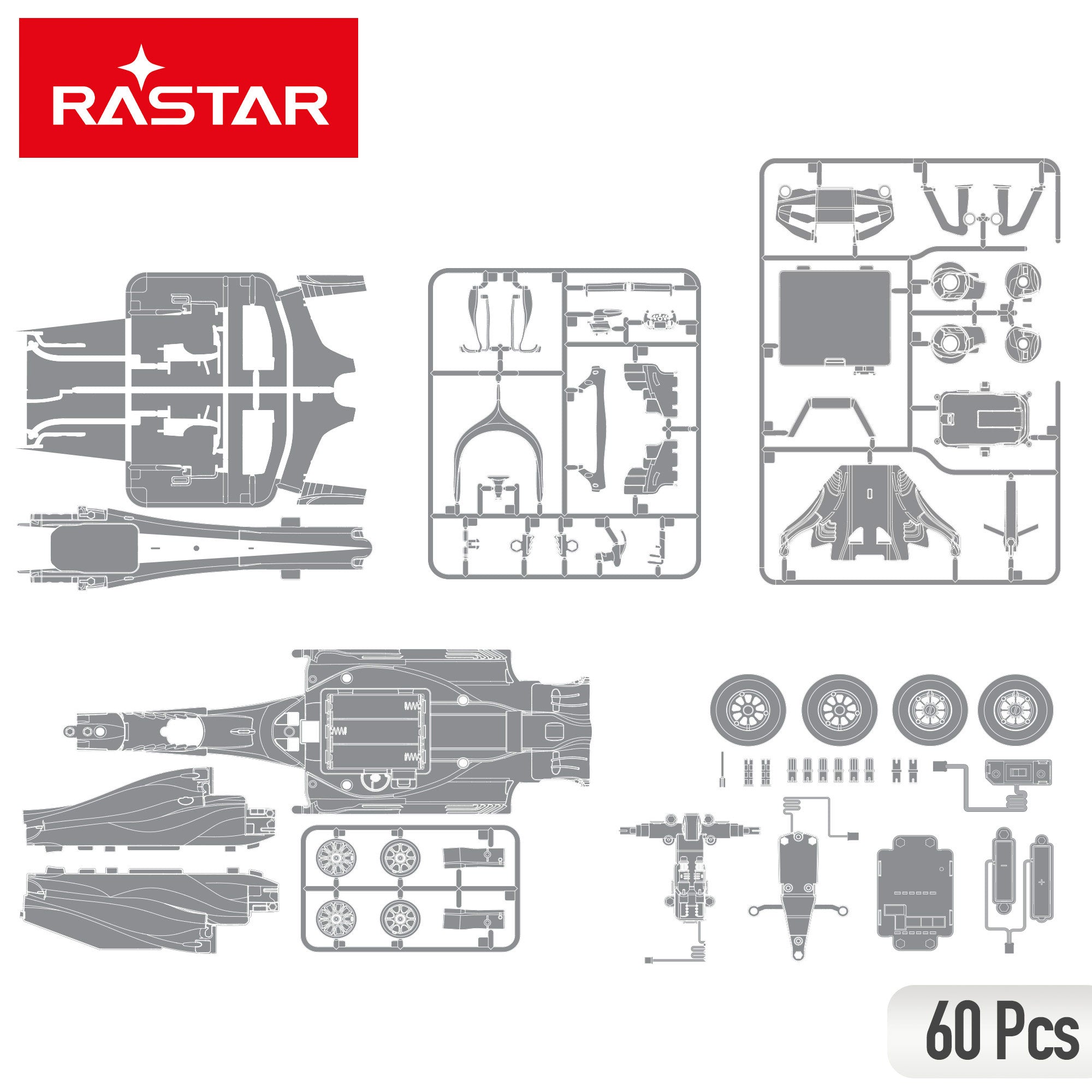 RASTAR Coche radiocontrol para montar F1 2021 Ferrari SF1000 1:16