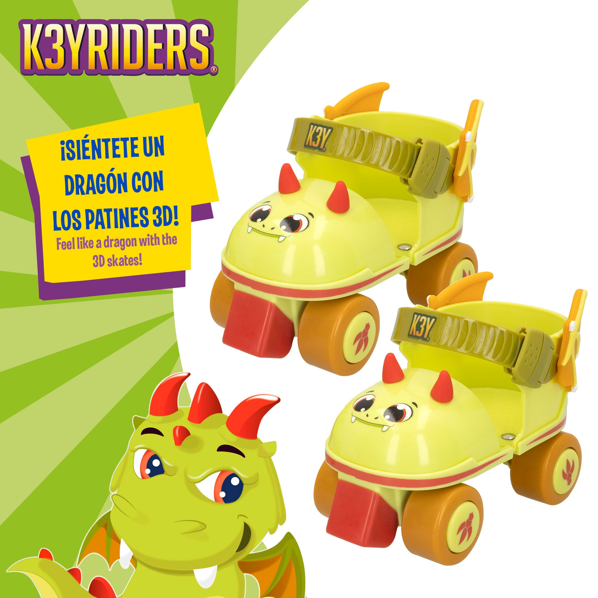 Kit patines 4 ruedas de dragón talla 24-30 K3YRIDERS