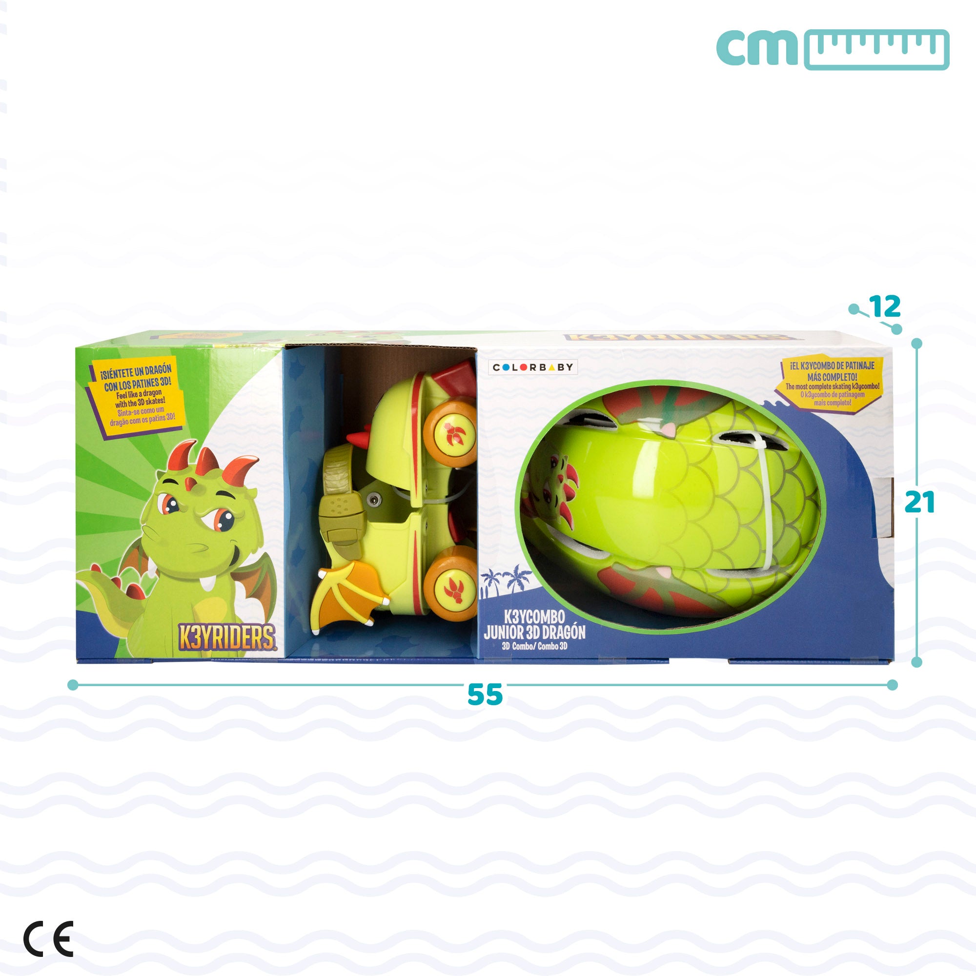 Kit patines y casco de dragón 4 ruedas talla 24-30 K3YRIDERS