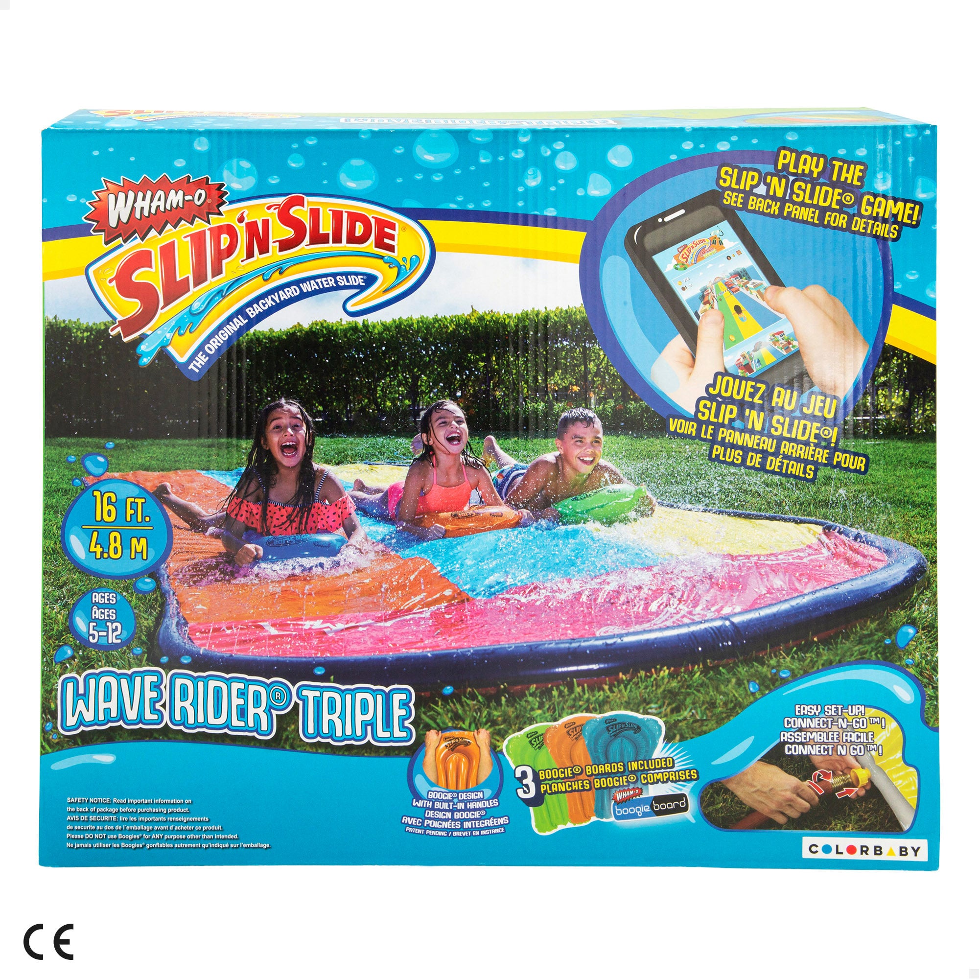 Slip 'N Slide Pista deslizante agua 4,8 m c/3 tablas de surf