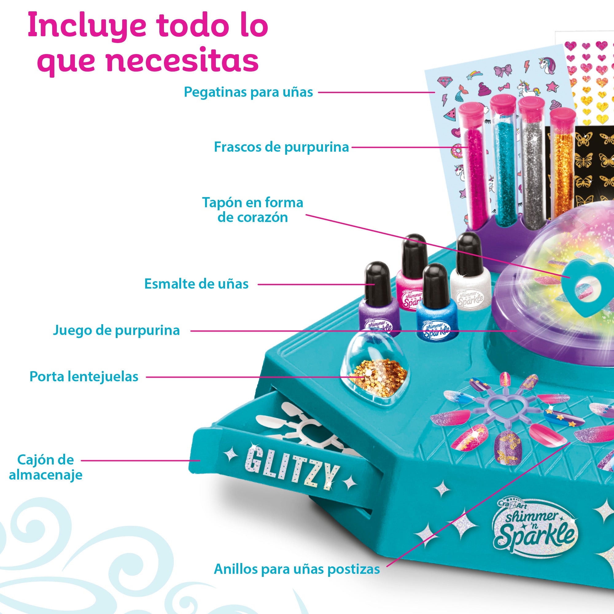 Shimmer 'n Sparkle Estudio de uñas artísticas con cúpula luminosa