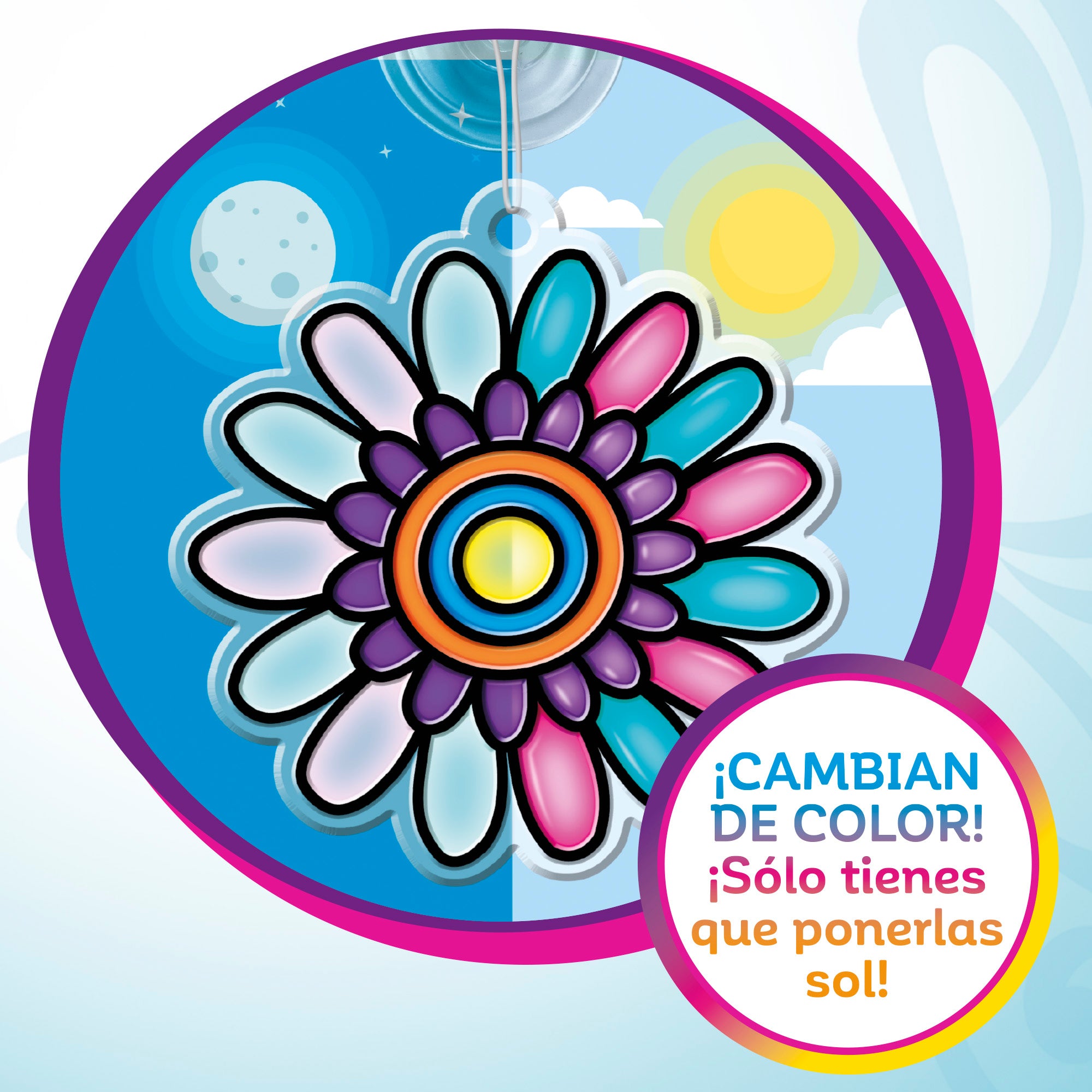 Shimmer 'n Sparkle Atrapasoles y pegatinas para ventanas que cambian color