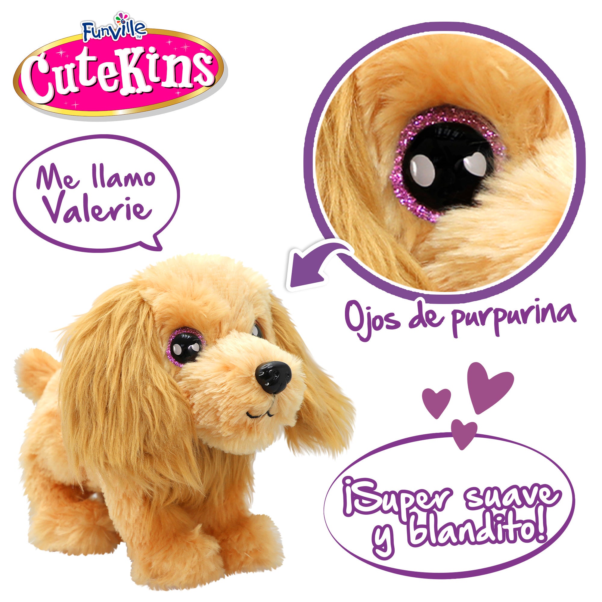 Perro de peluche con bolso transportín Cutekins
