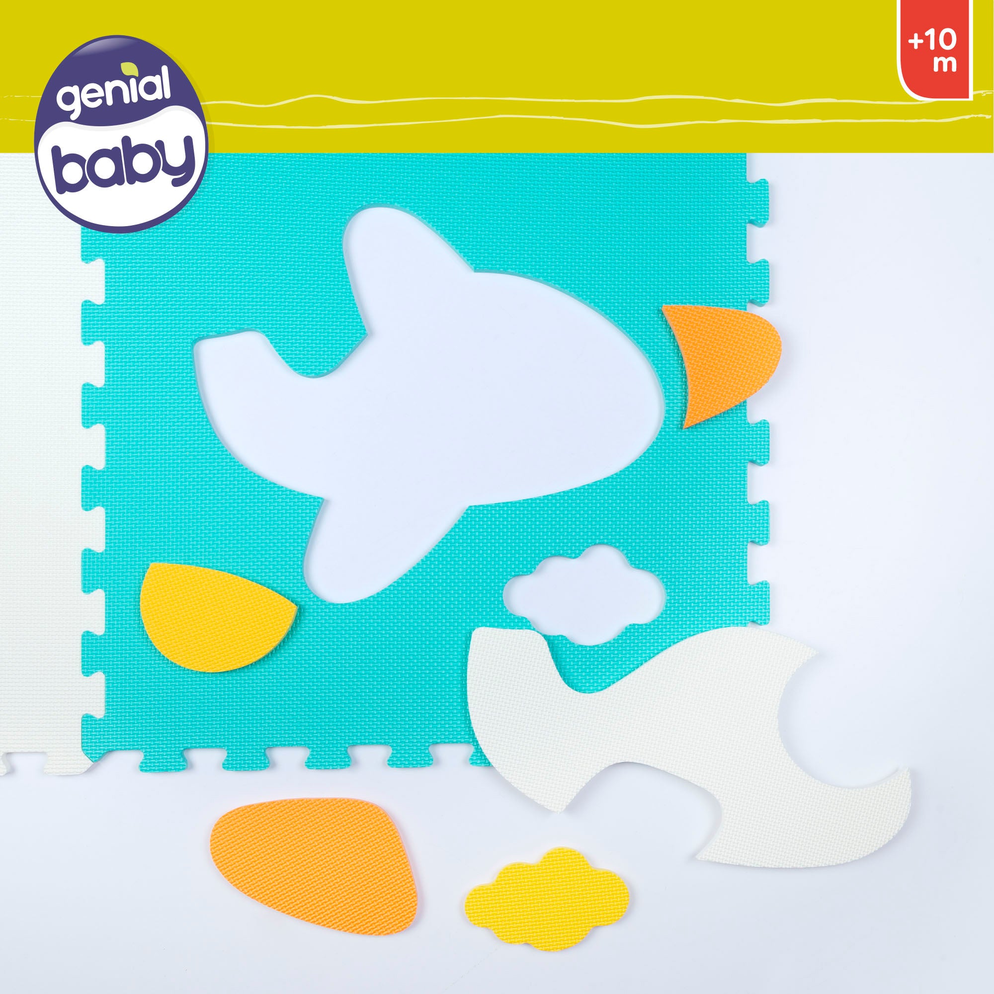 Alfombra puzzle bebés vehículos 4 piezas gomaespuma C'Baby