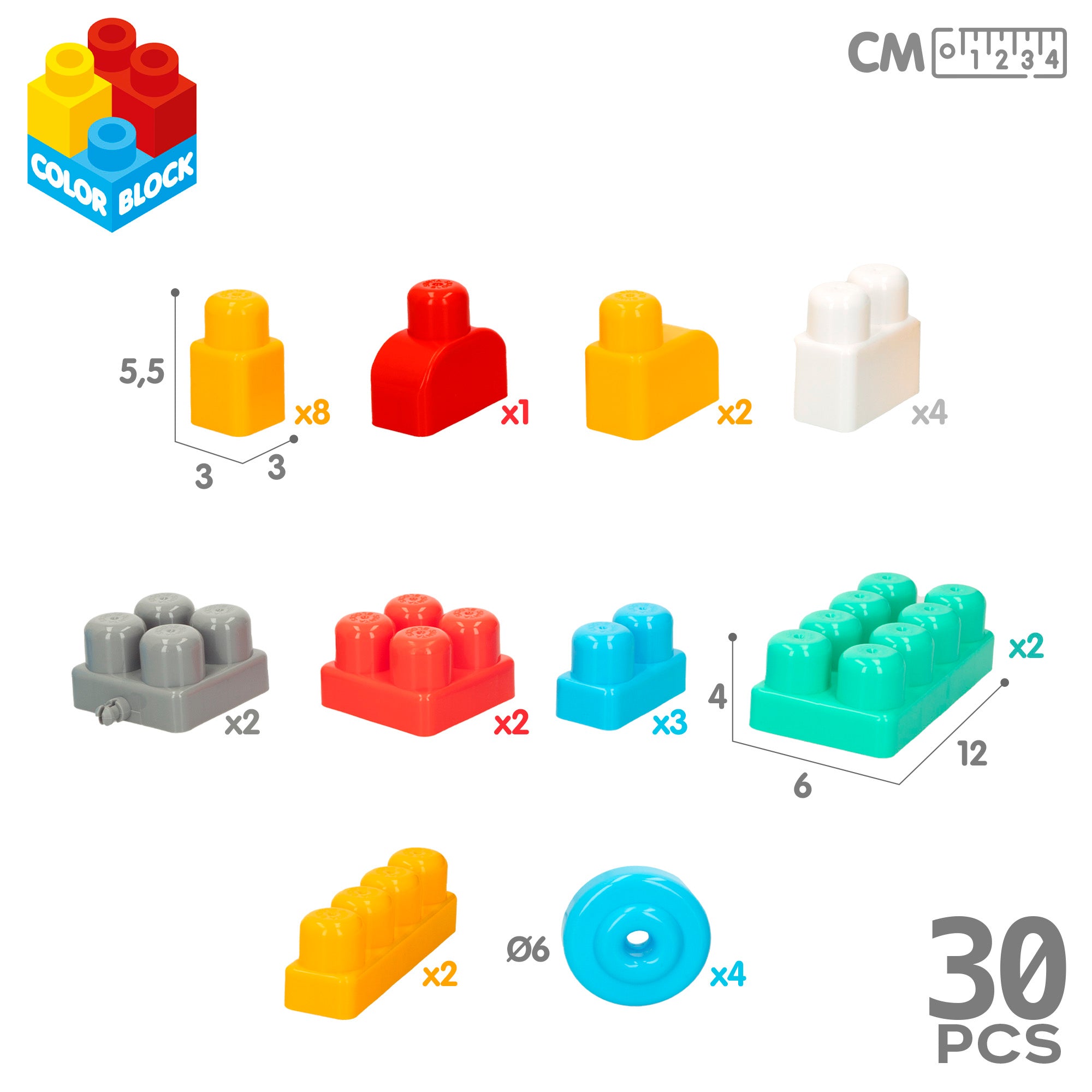 Juego de construcción coche policía con 30 piezas Color Block