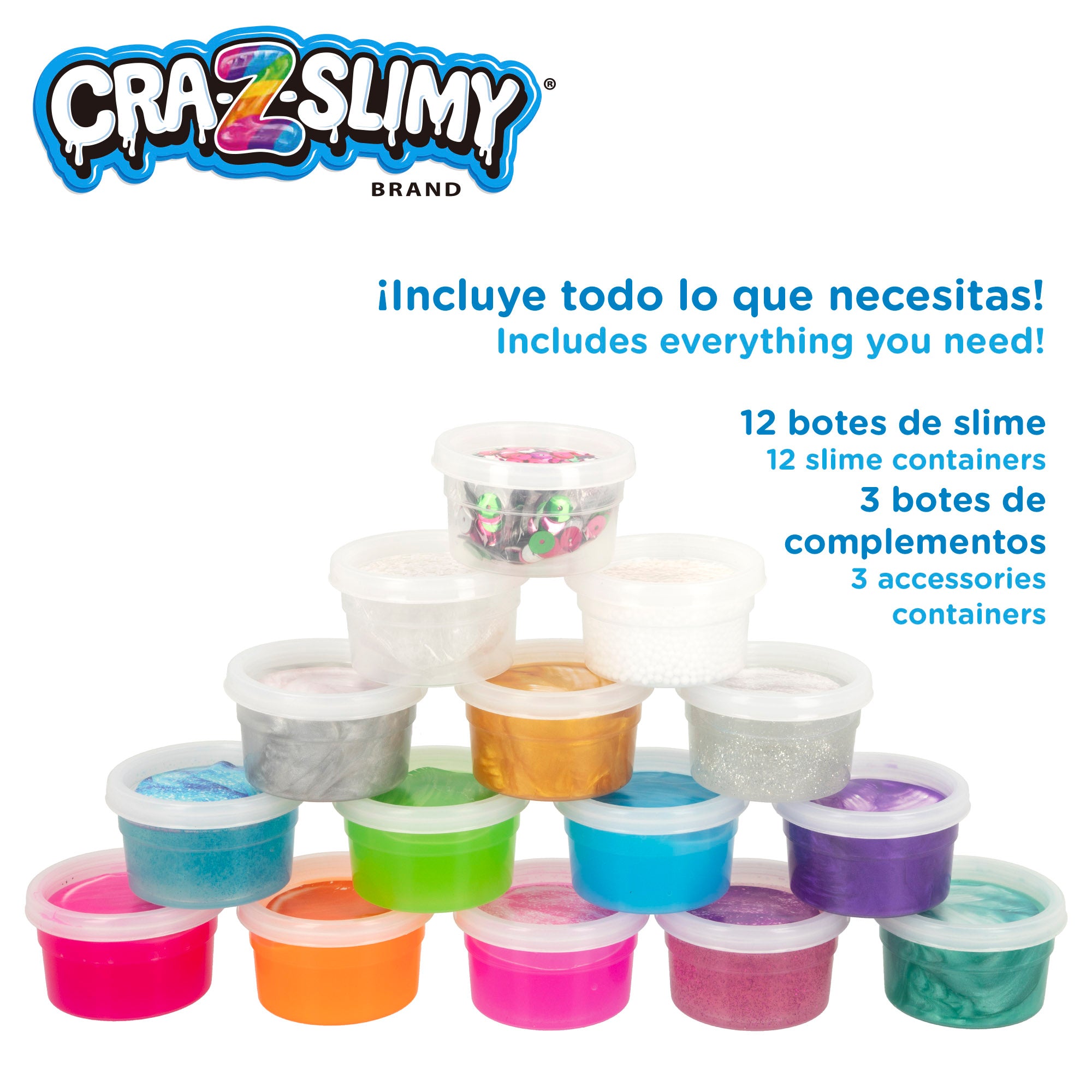 Pack 12 botes de slime con accesorios Cra-Z-Slimy