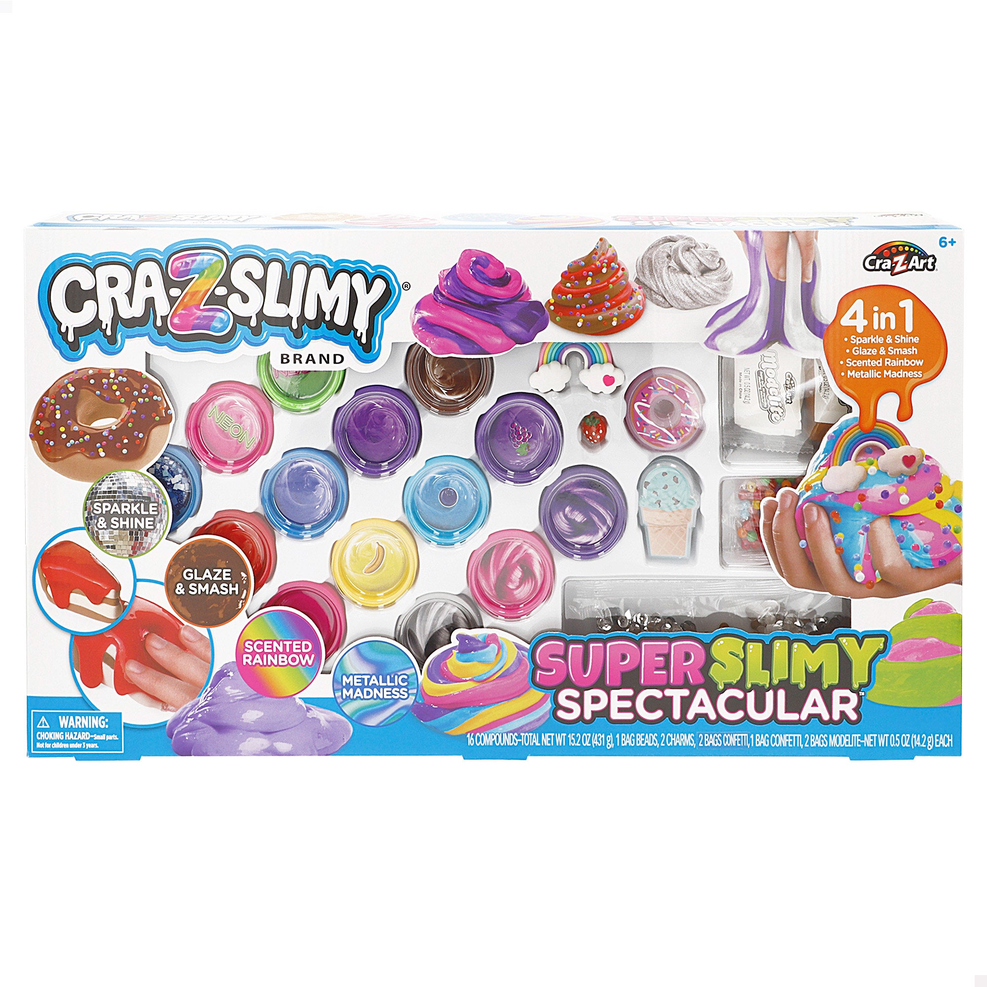 Superpack 14 botes de slime con accesorios Cra-Z-Slimy