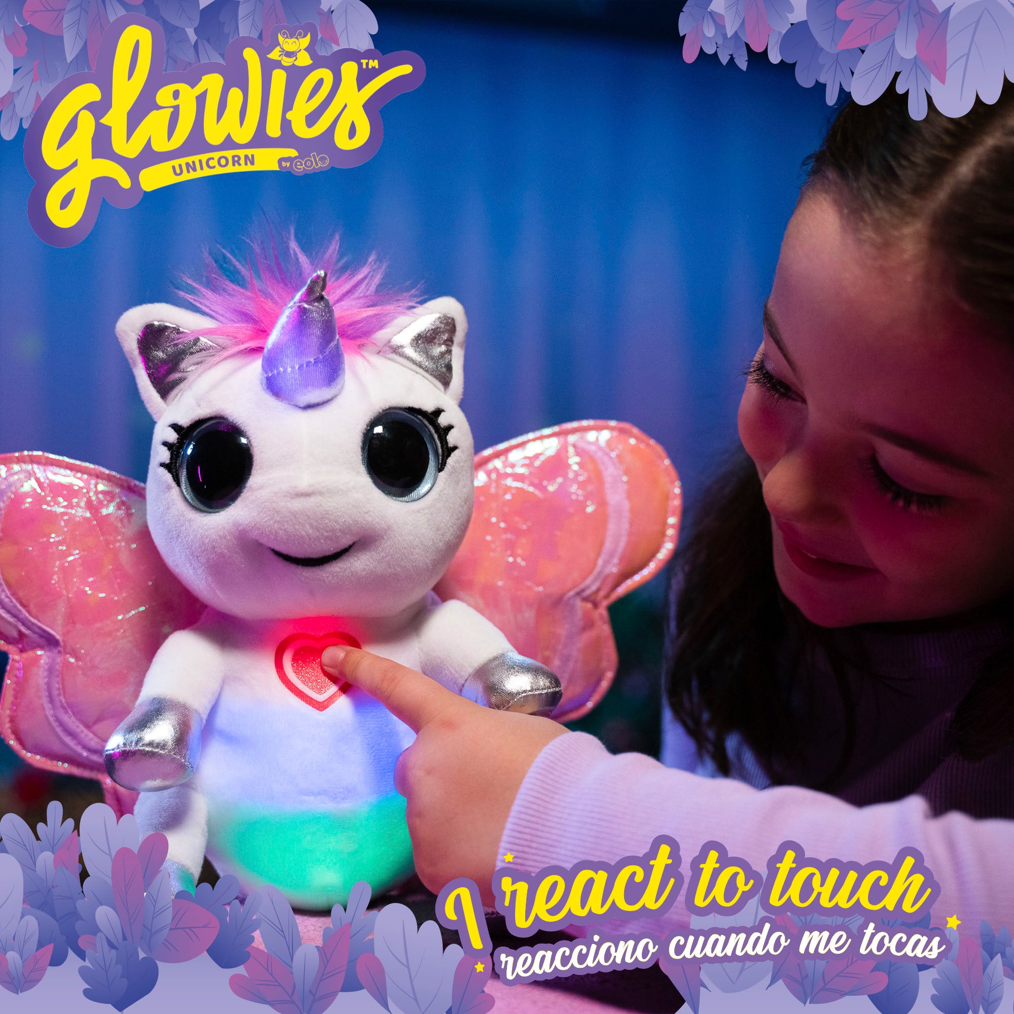 Glowies Peluche unicornio con luz y sonido para dormir