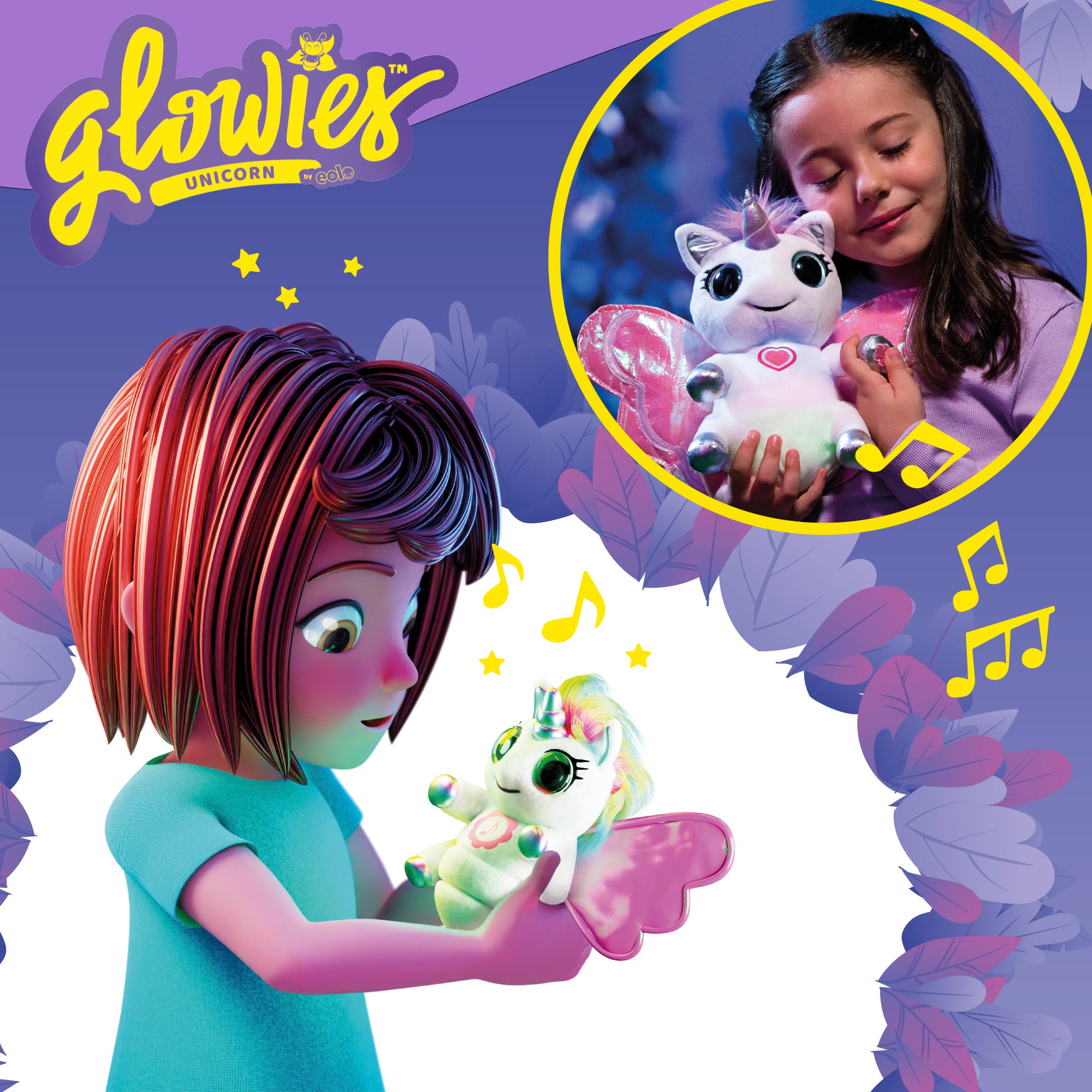 Glowies Peluche unicornio con luz y sonido para dormir