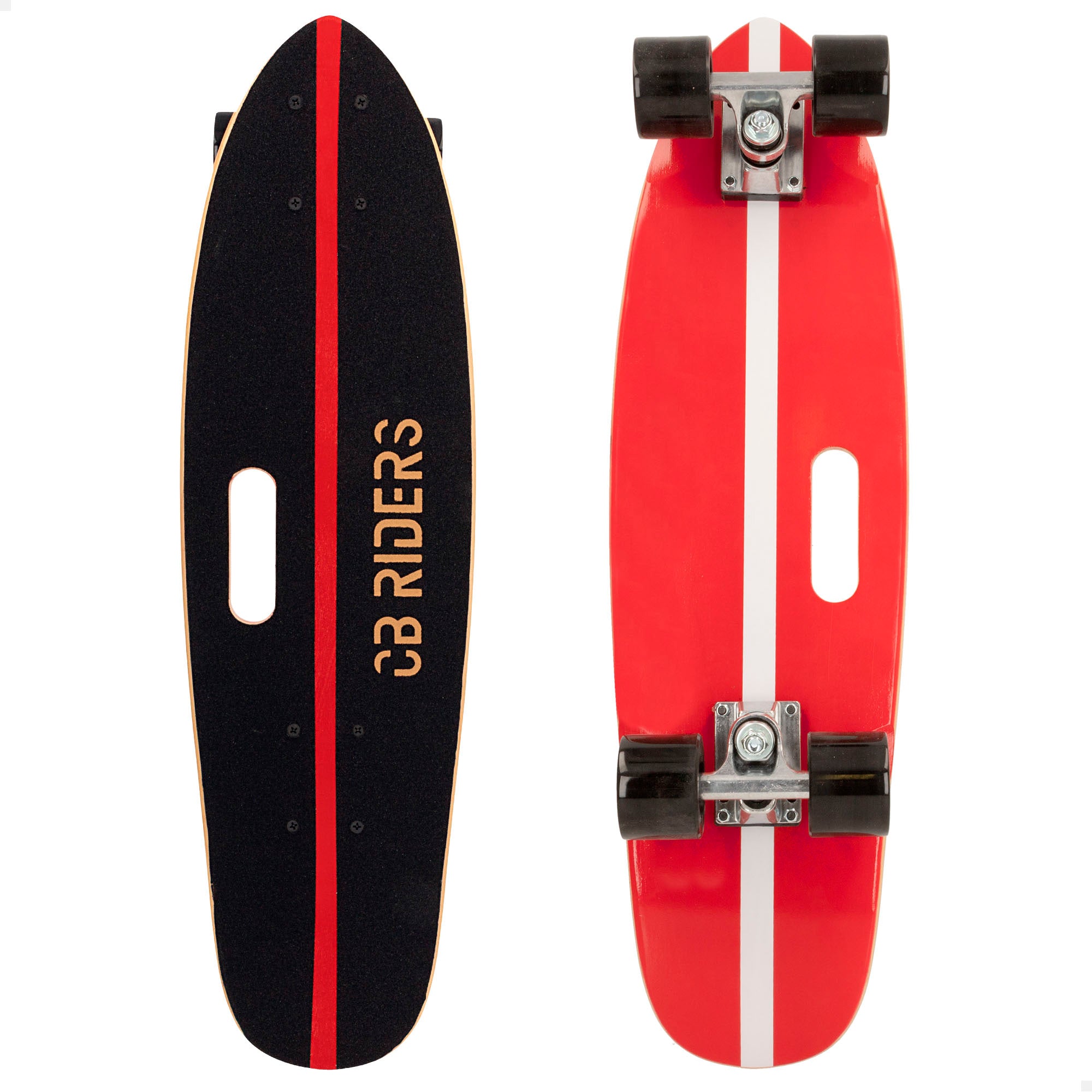 Skateboard infantil 4 ruedas negro 68 cm con asa CB Riders