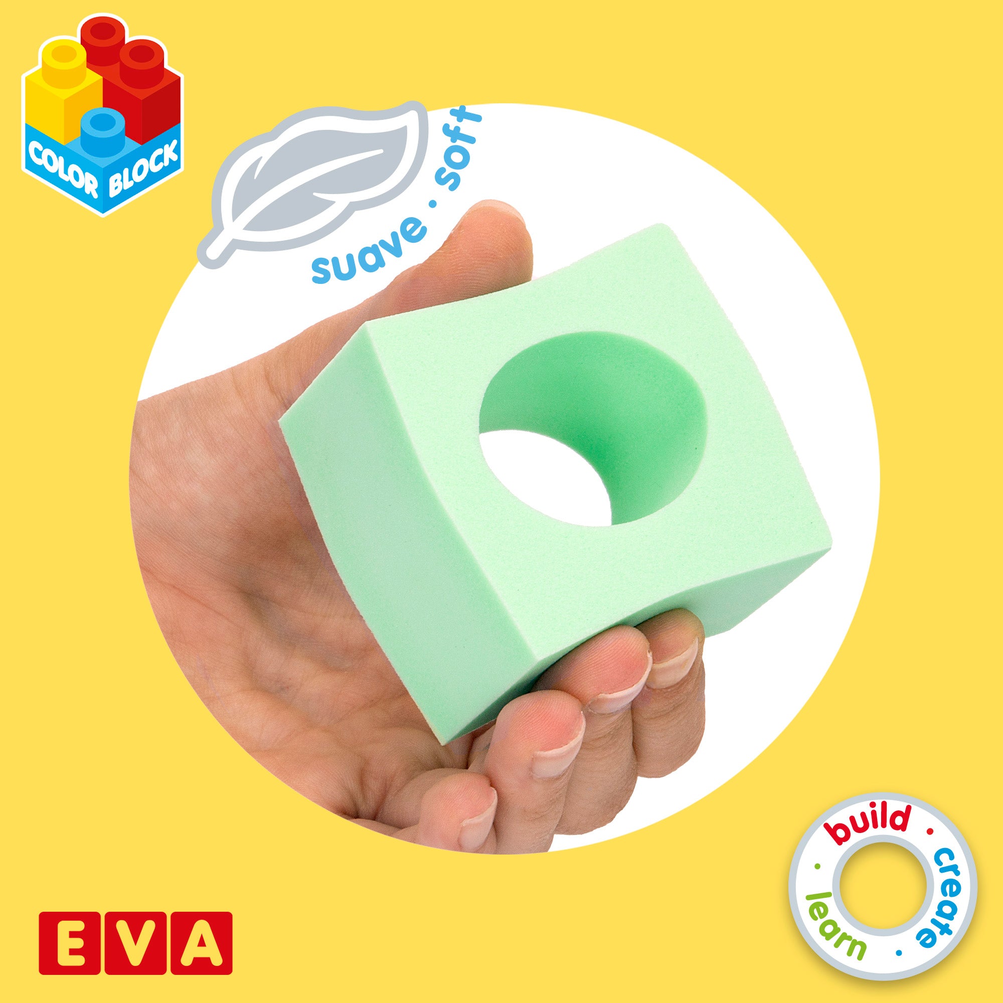 Conjunto de blocos de construção em espuma EVA coloridos, 32 peças