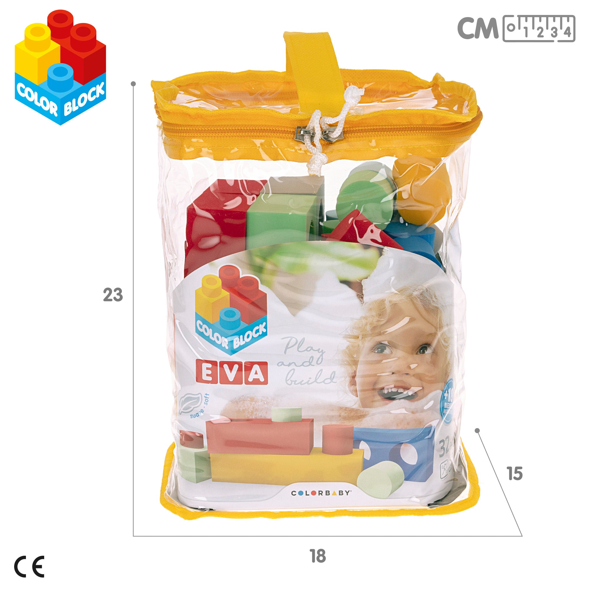 Conjunto de blocos de construção em espuma EVA coloridos, 32 peças
