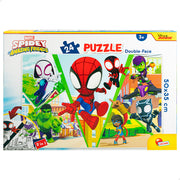 Homem-Aranha e a sua equipa - Puzzle de colorir dupla face com 24 peças grandes.