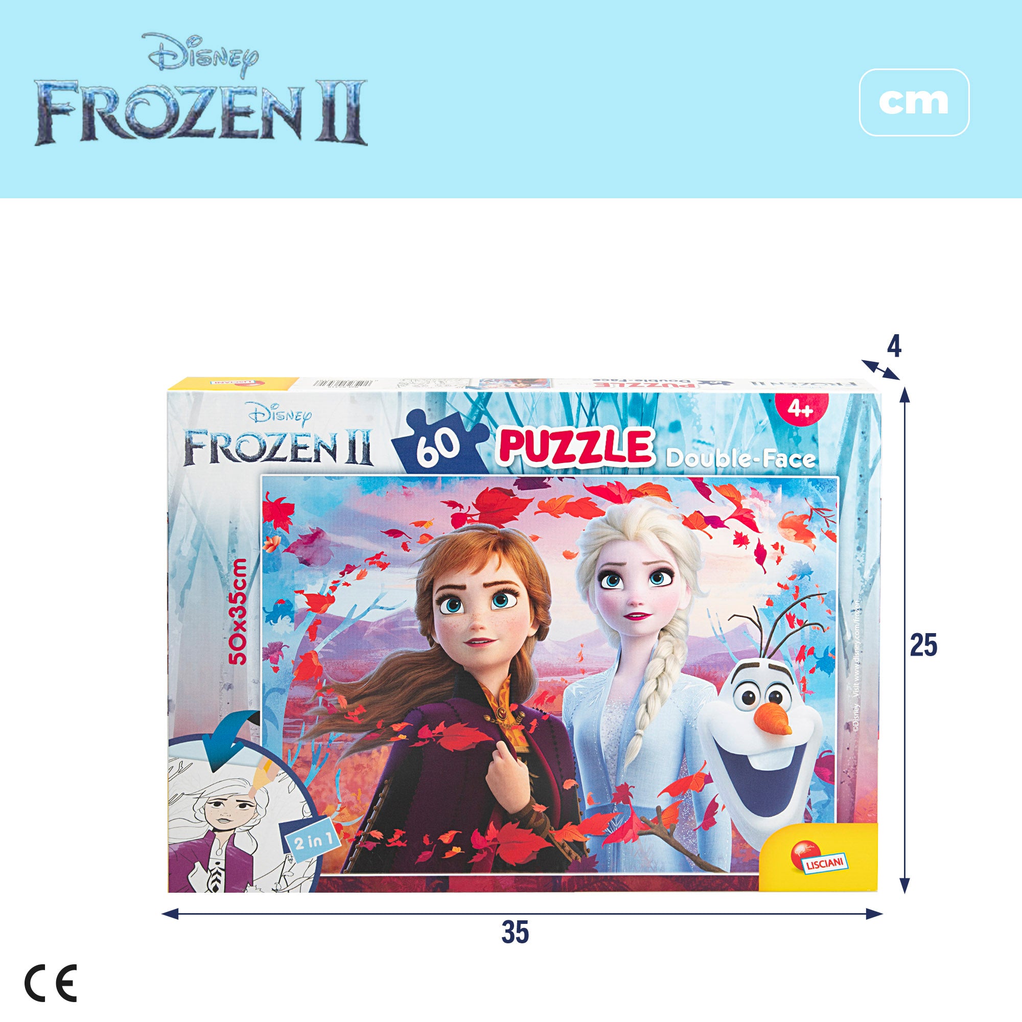 Disney Frozen Puzzle doble cara para colorear 60 piezas