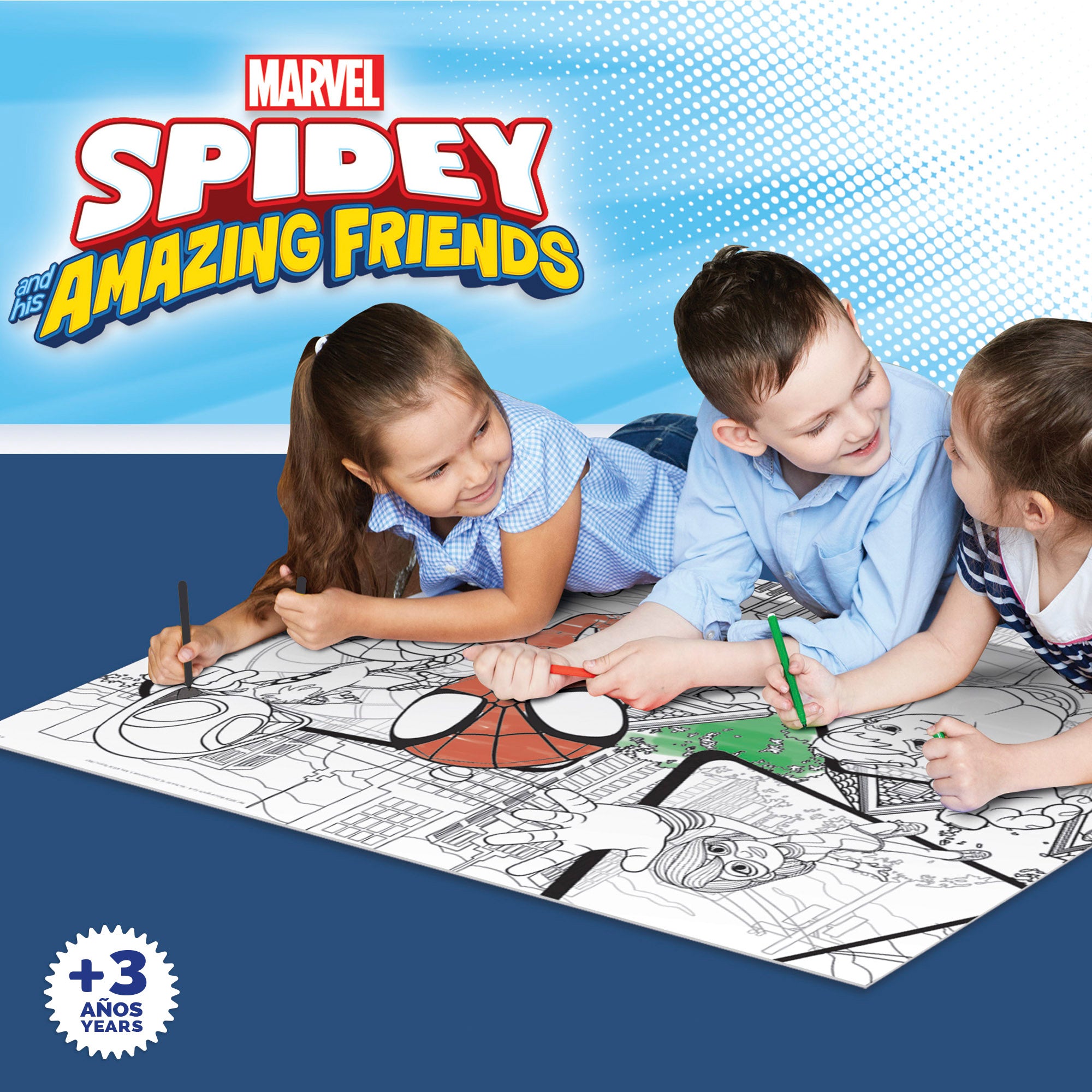 Spidey y su superequipo Puzzle doble cara para colorear 24 piezas XL