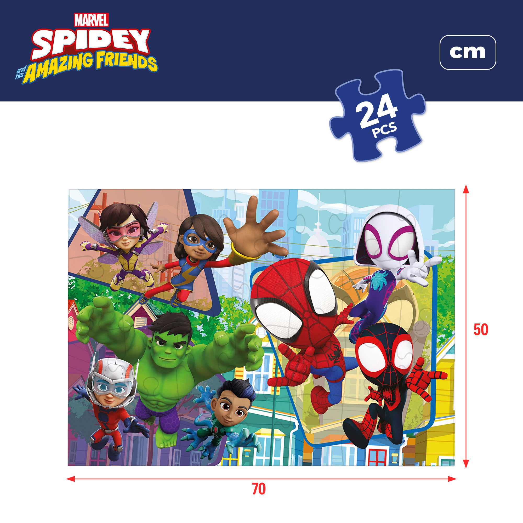 Spidey y su superequipo Puzzle doble cara para colorear 24 piezas XL