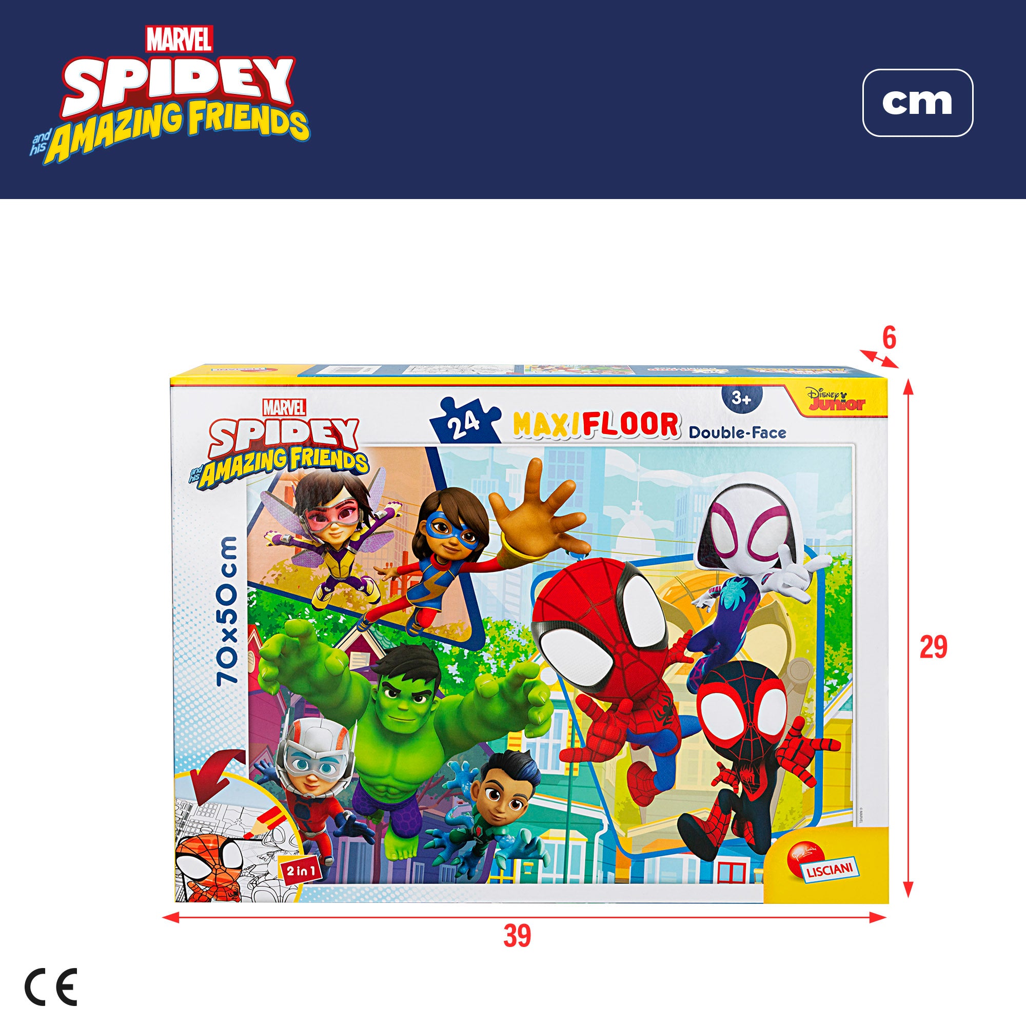 Spidey y su superequipo Puzzle doble cara para colorear 24 piezas XL