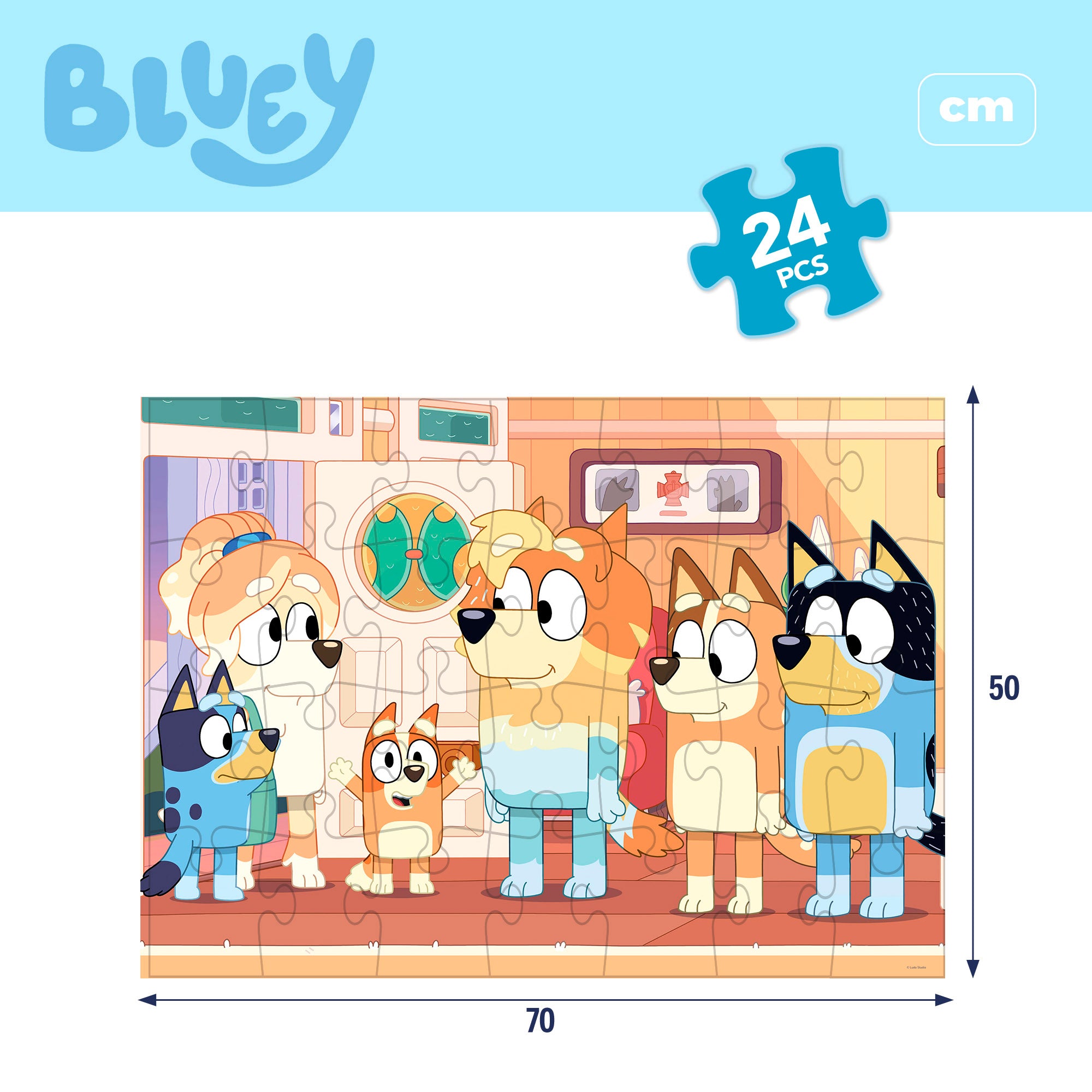 Bluey Puzzle doble cara para colorear 24 piezas XL