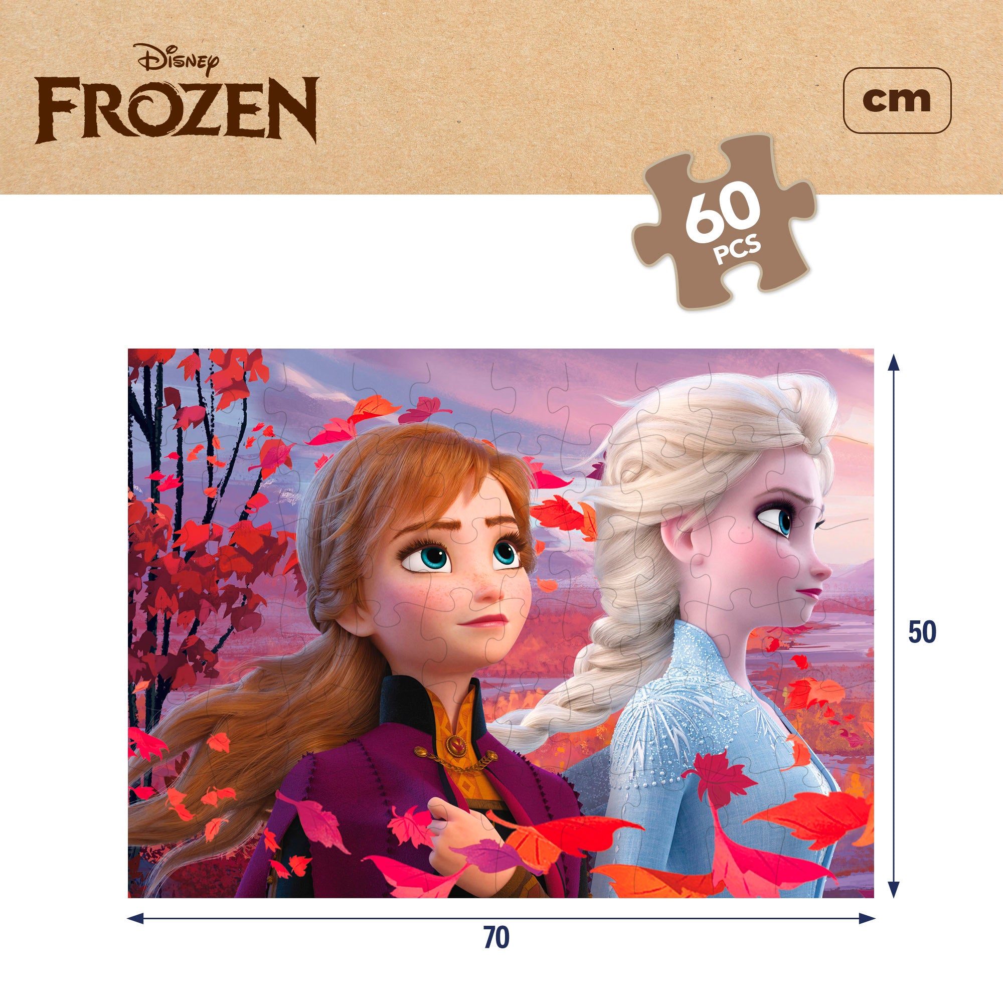Disney Frozen Puzzle ECO doble cara para colorear 60 piezas grandes