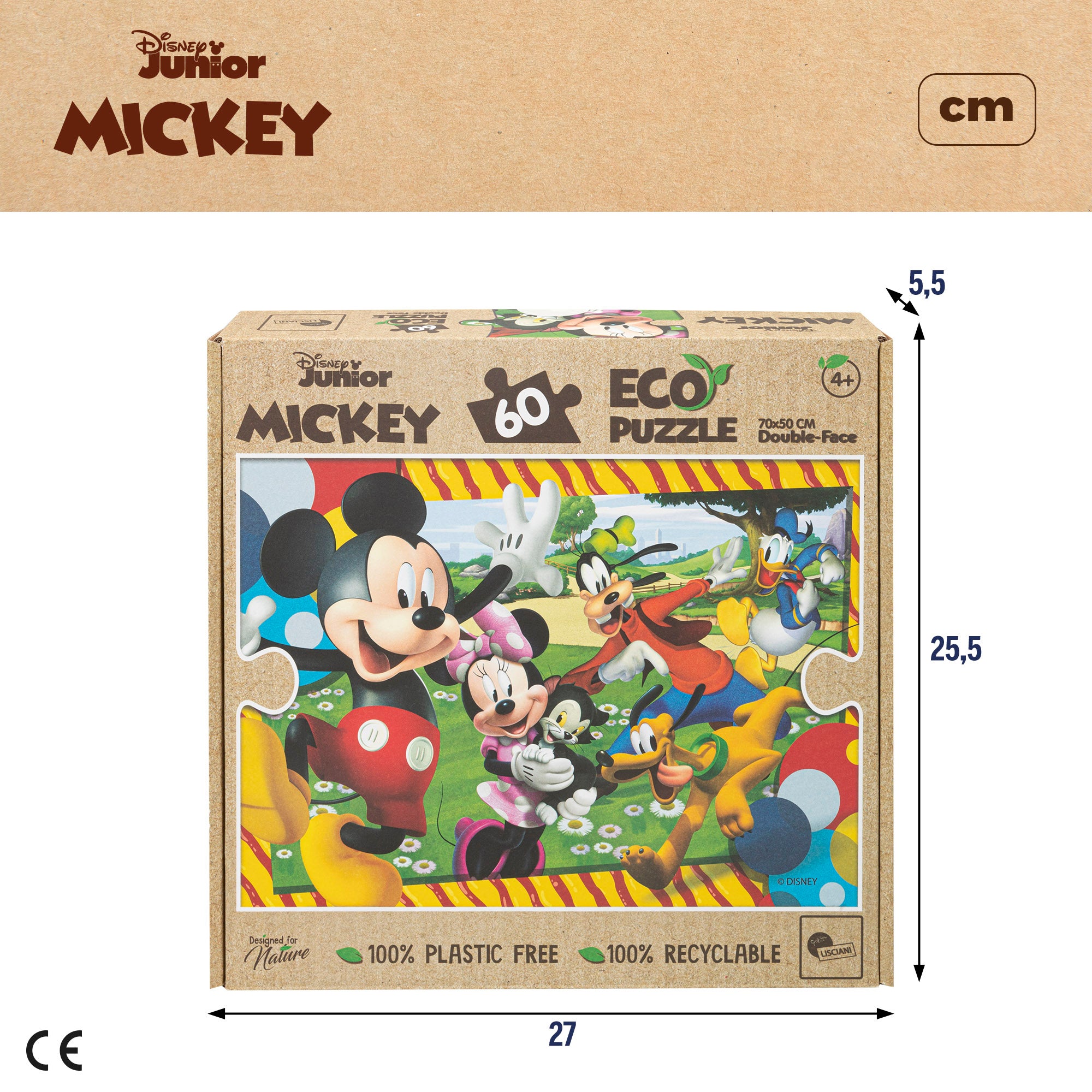 Disney Mickey Puzzle ECO doble cara para colorear 60 piezas grandes