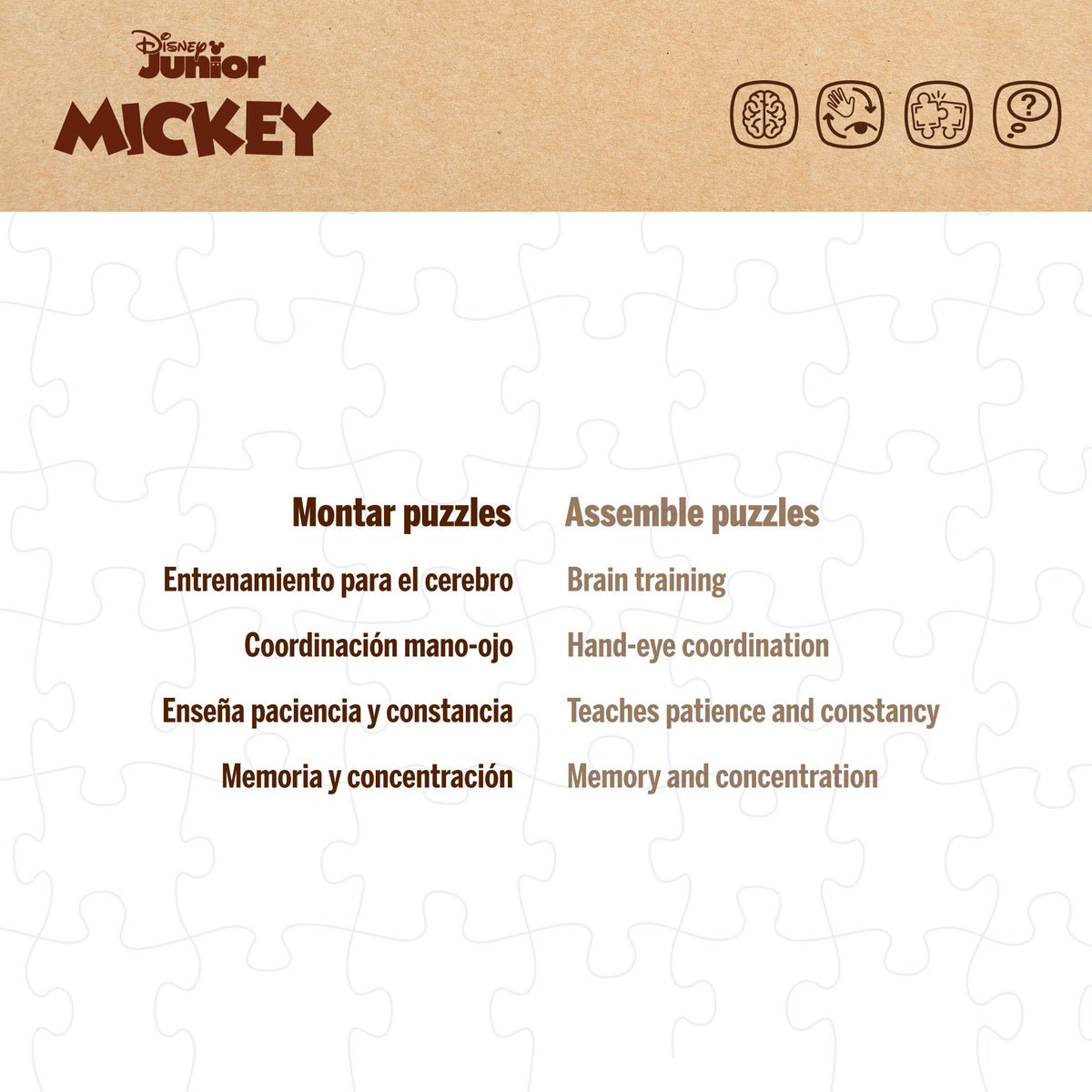 Disney Mickey Puzzle ECO doble cara para colorear 60 piezas grandes