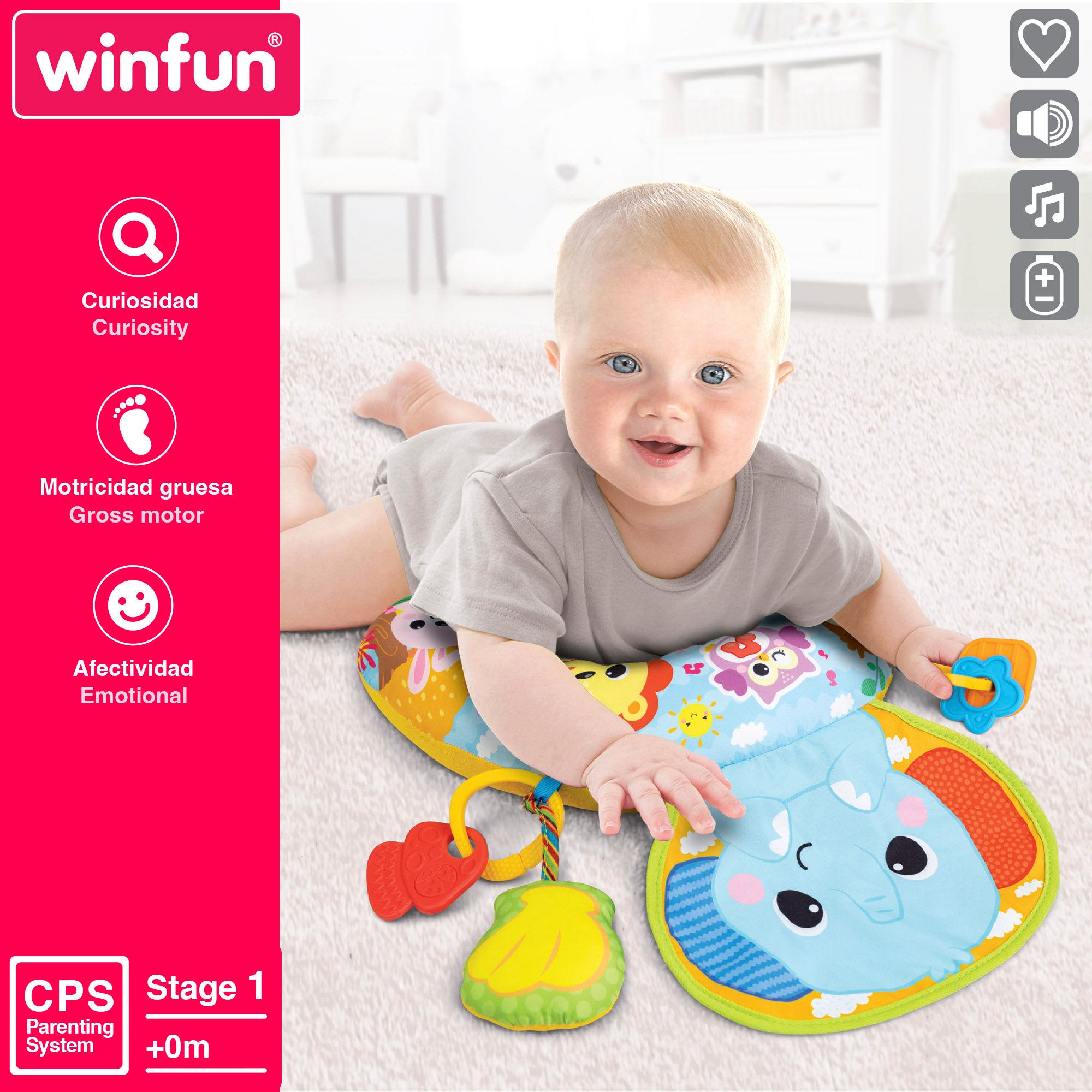 Winfun Cojín bebé animales de la jungla