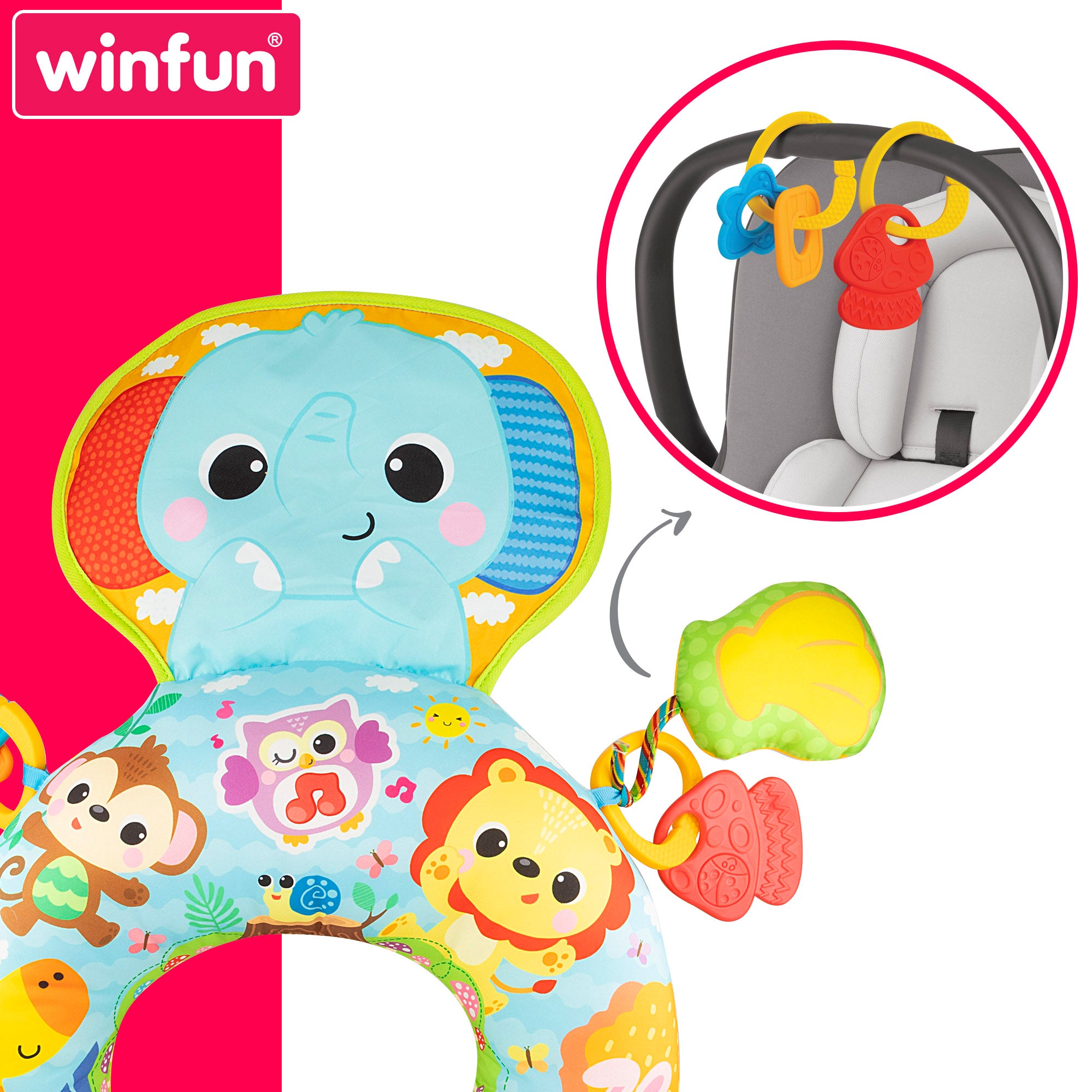 Winfun Cojín bebé animales de la jungla