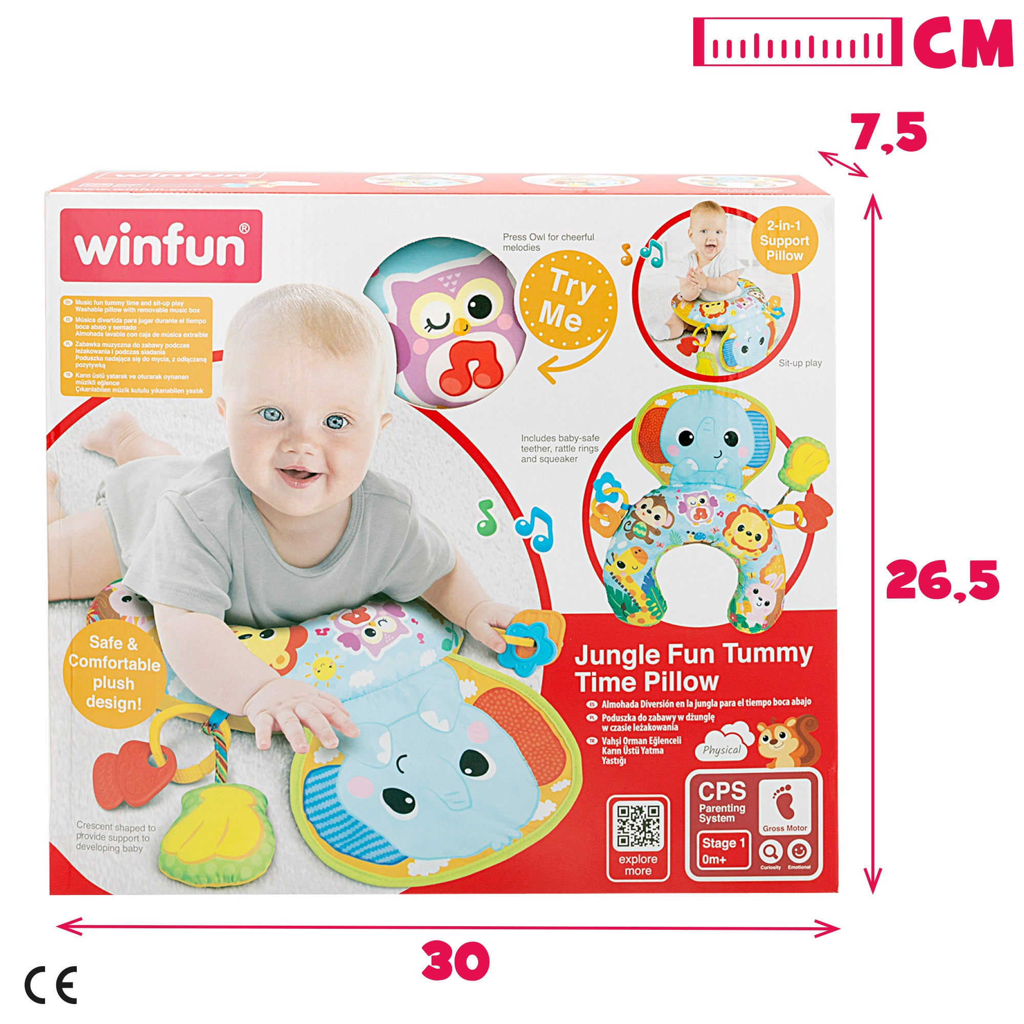Winfun Cojín bebé animales de la jungla
