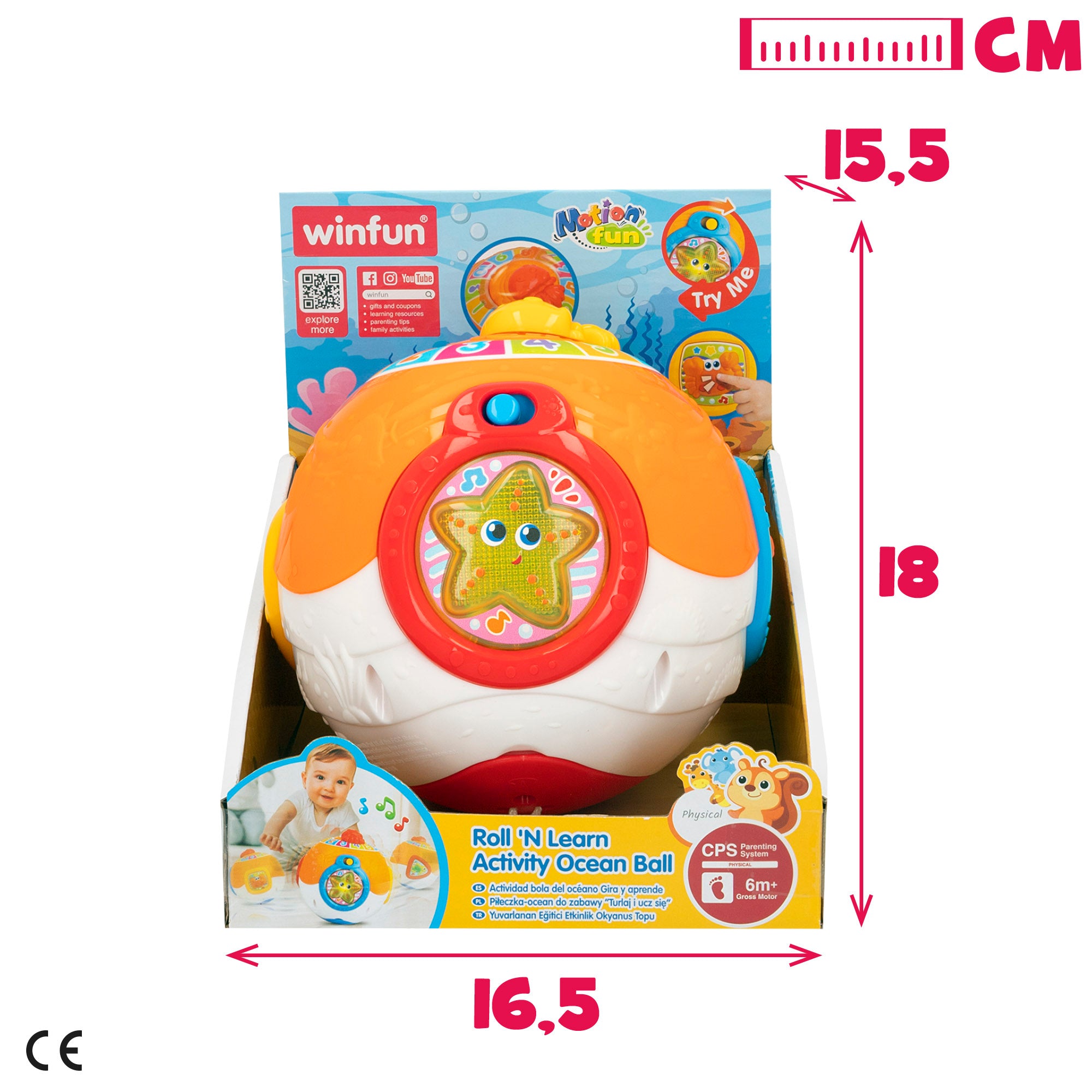 Winfun Pelota para bebés interactiva con sonidos y melodías