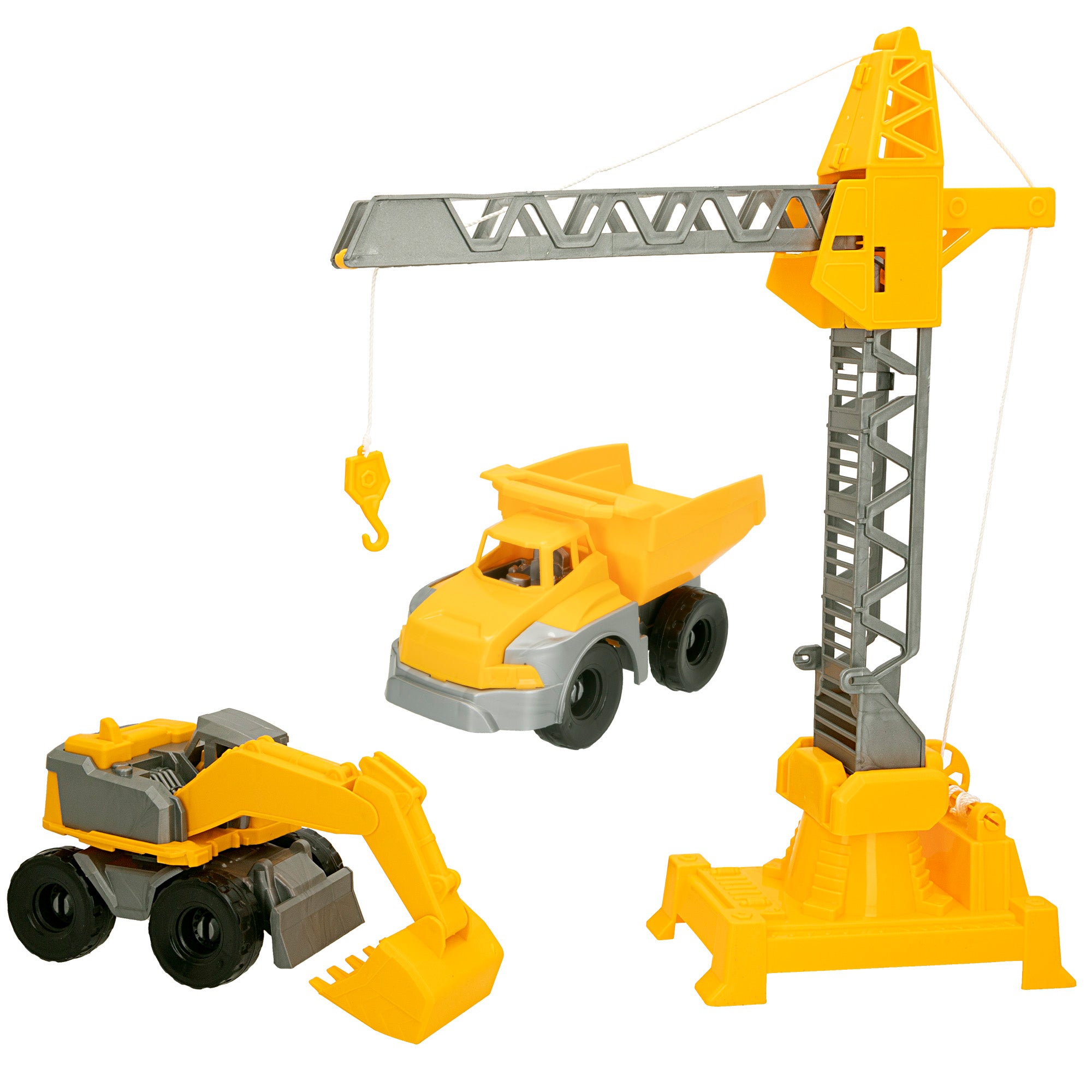 Set 2 vehículos y 2 máquinas construcción COLORBABY