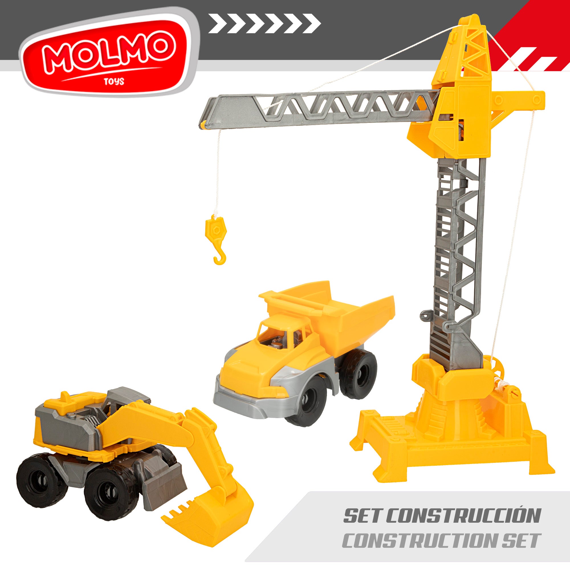 Set 2 vehículos y 2 máquinas construcción COLORBABY