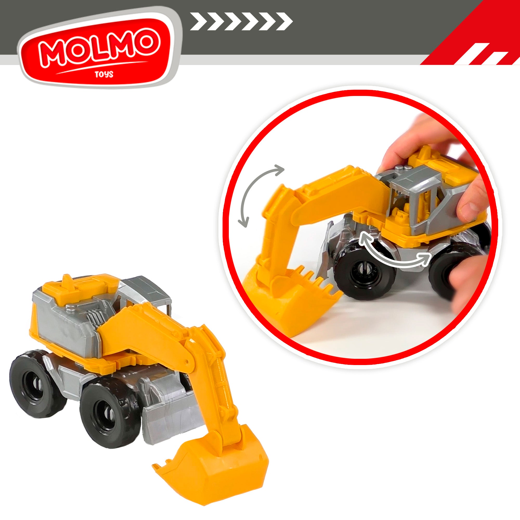 Set 2 vehículos y 2 máquinas construcción COLORBABY