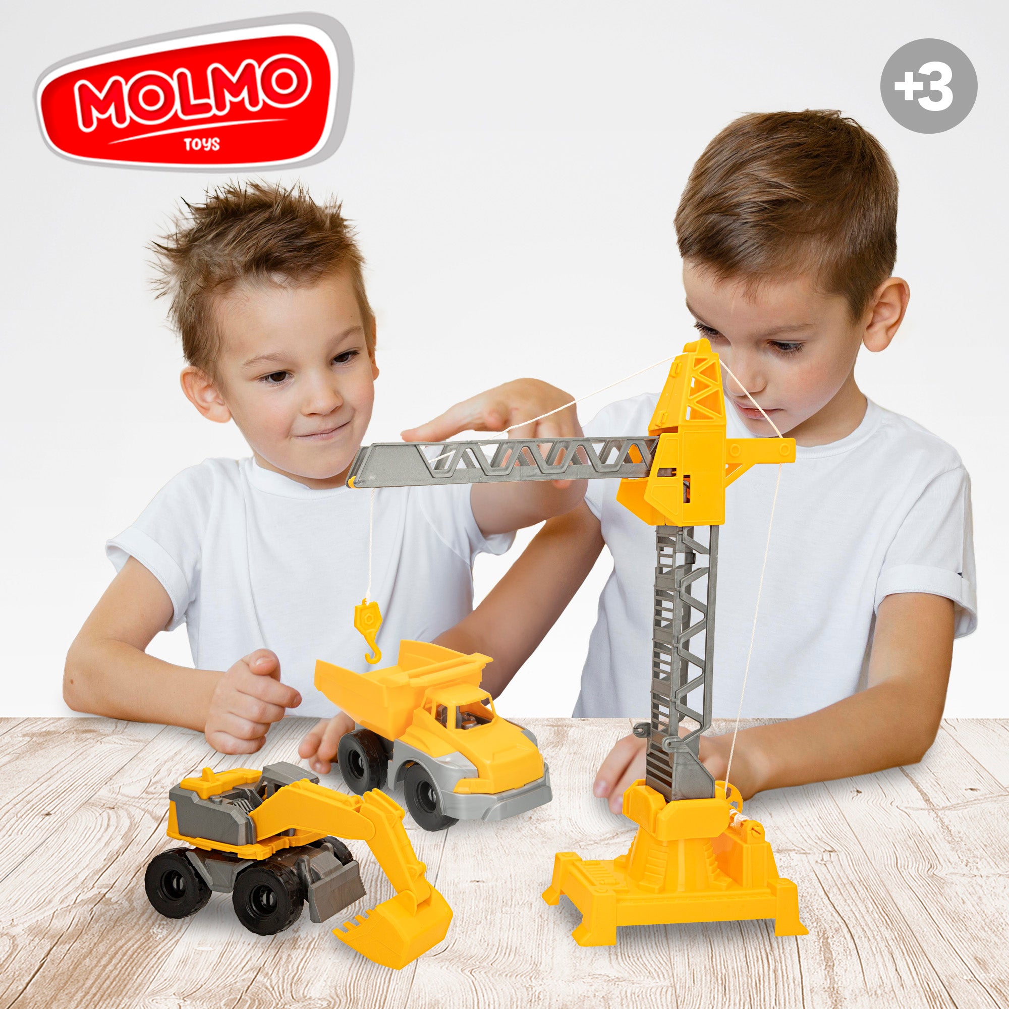 Set 2 vehículos y 2 máquinas construcción COLORBABY