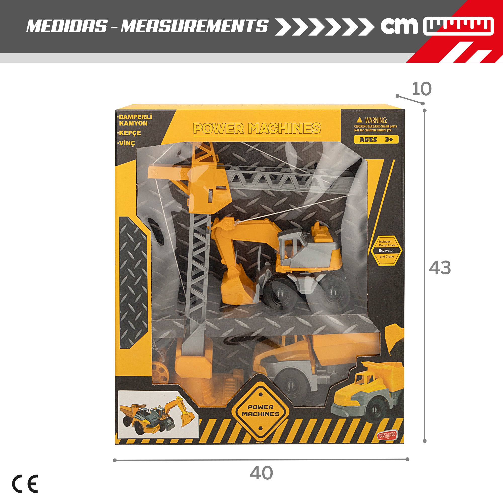 Set 2 vehículos y 2 máquinas construcción COLORBABY