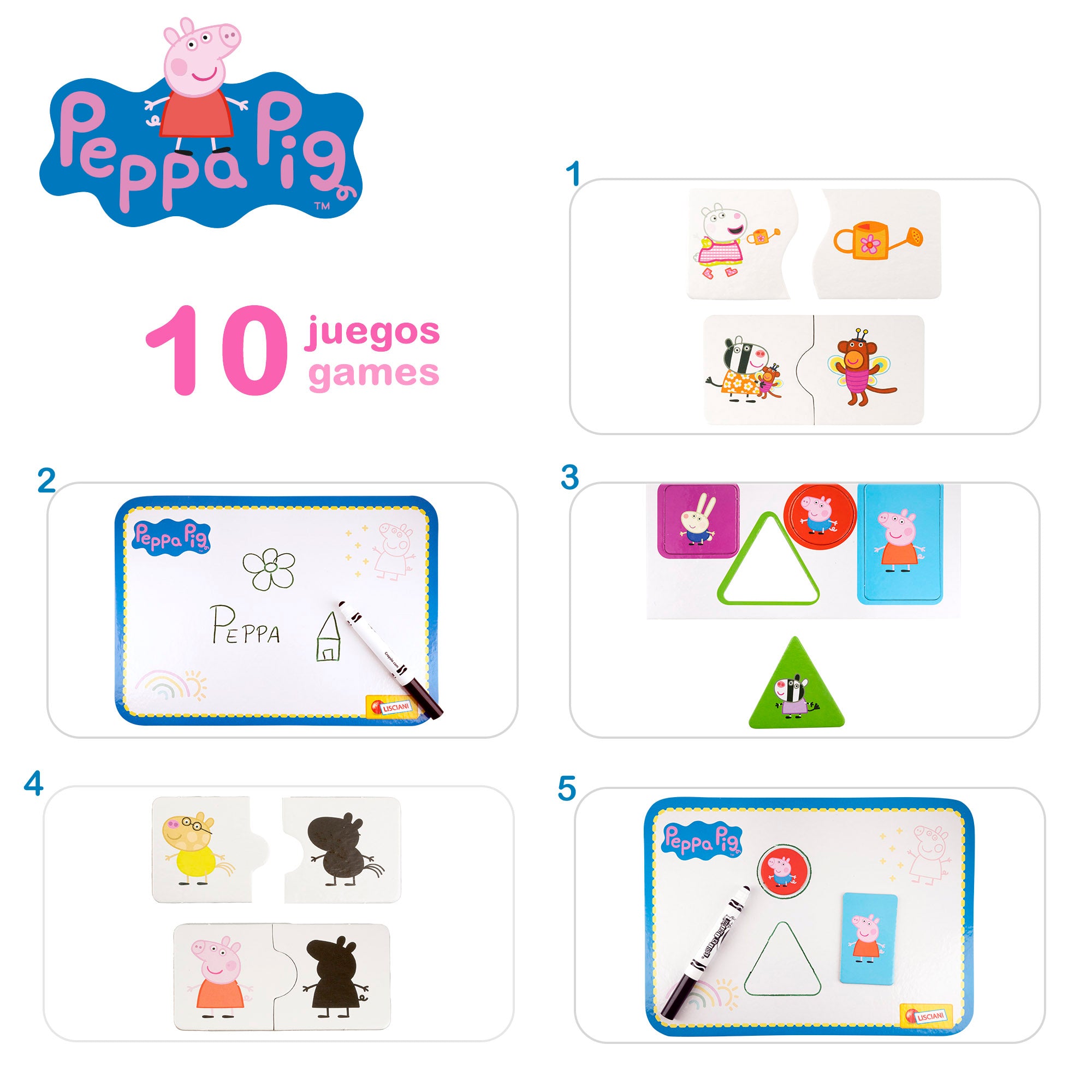 Peppa Pig Mesa infantil con pizarra y juegos