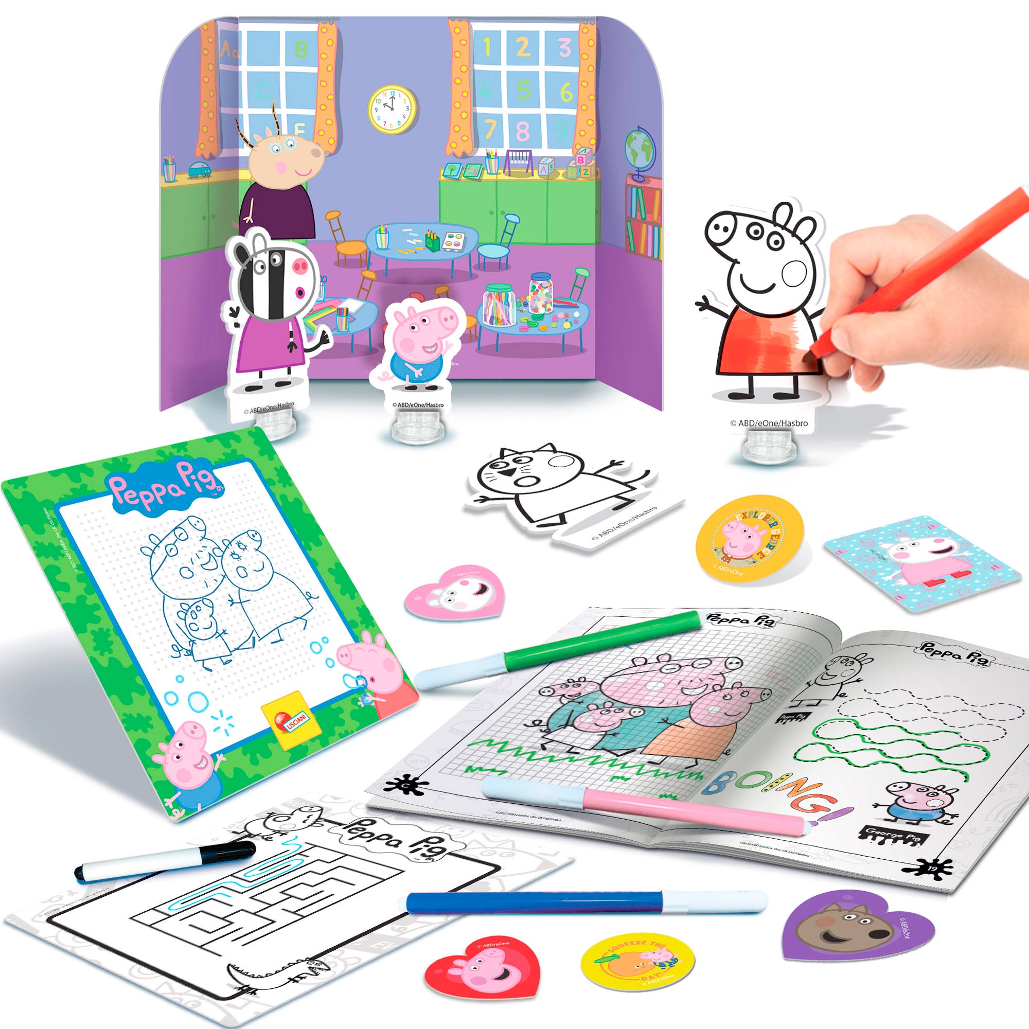 Peppa Pig Mochila infantil con accesorios para jugar y colorear