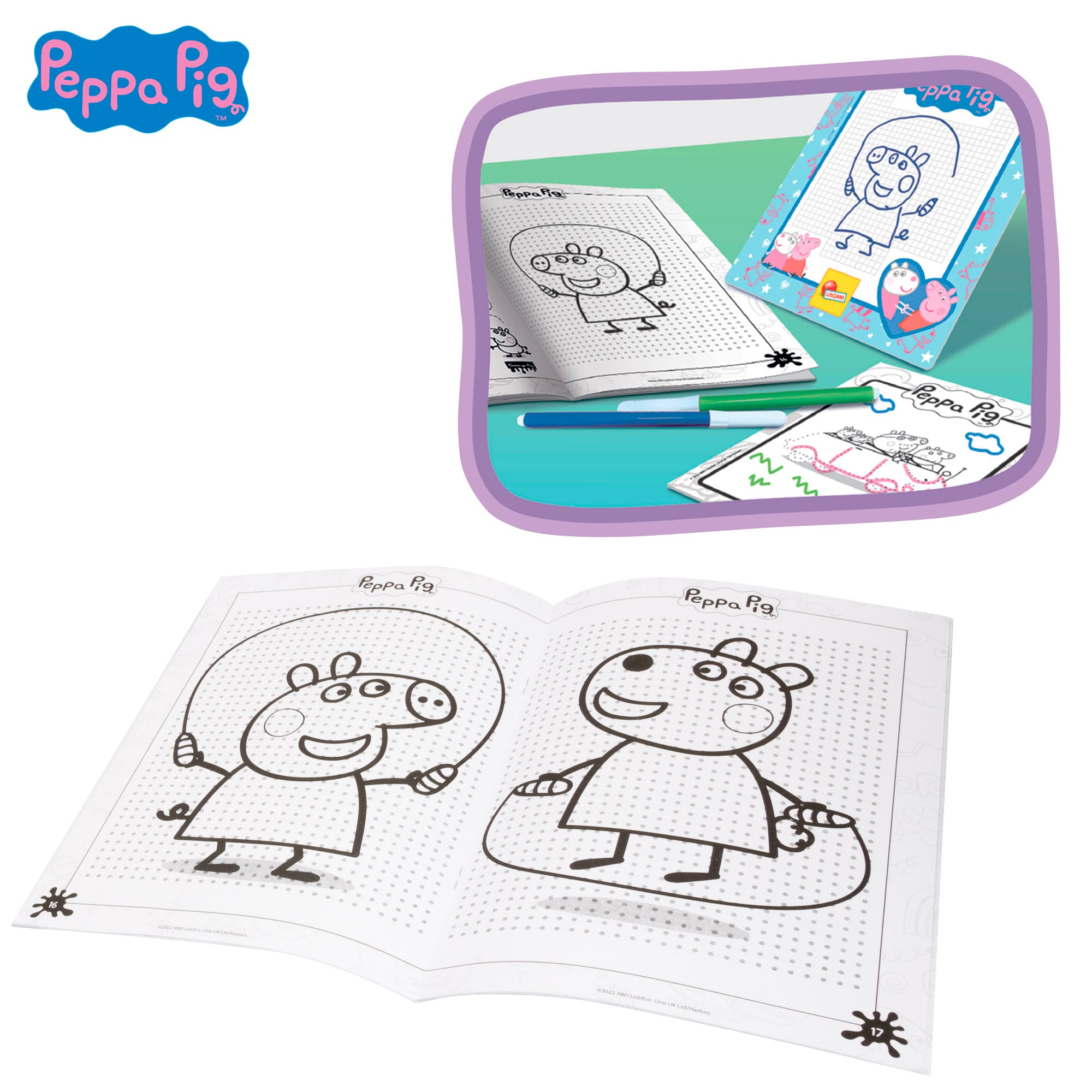 Peppa Pig Mochila infantil con accesorios para jugar y colorear