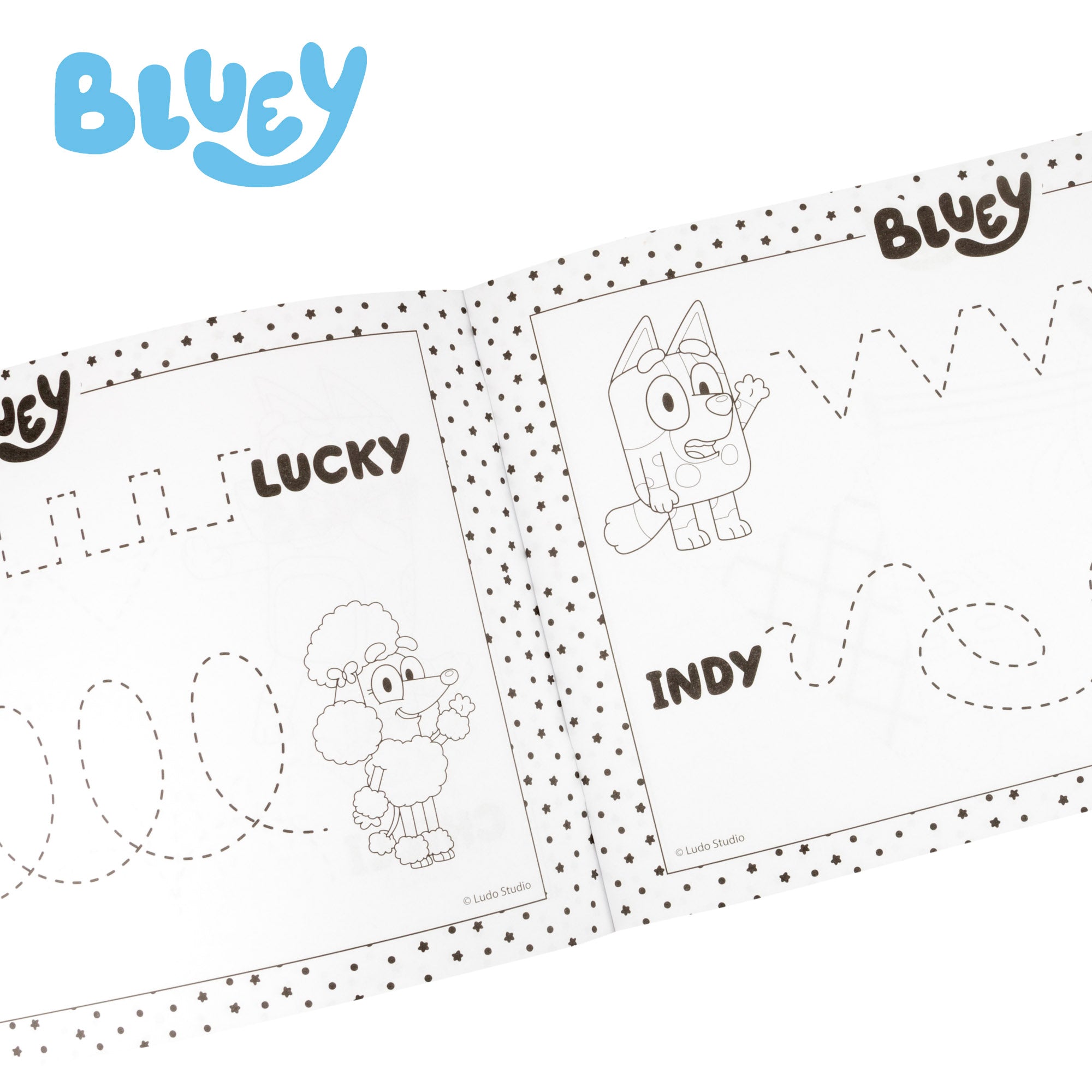 Bluey Escuela de dibujo Bluey con personajes para colorear