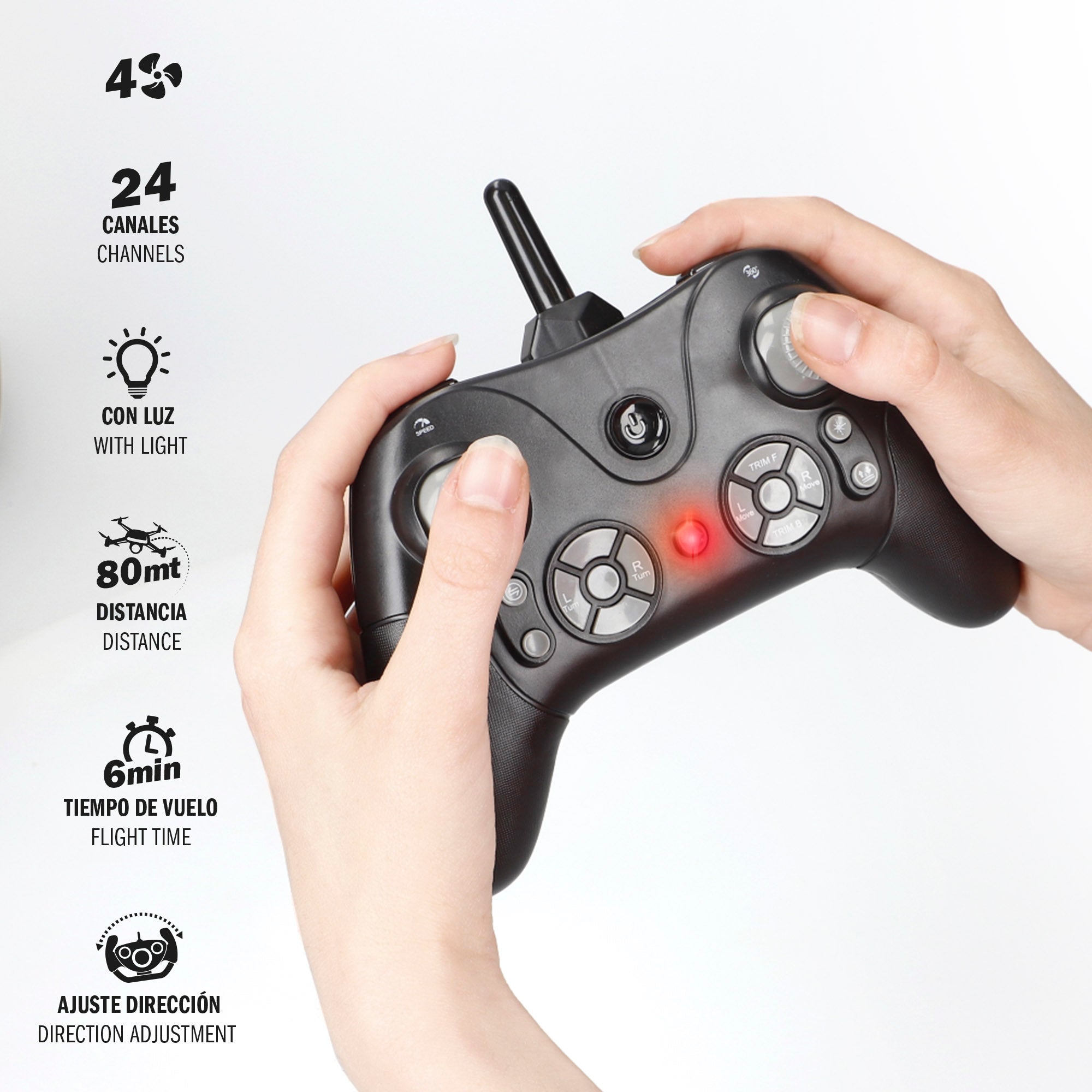 Drone de combate Falcon Speed ​​​​&amp; Go de 36 cm com comando e giroscópio.
